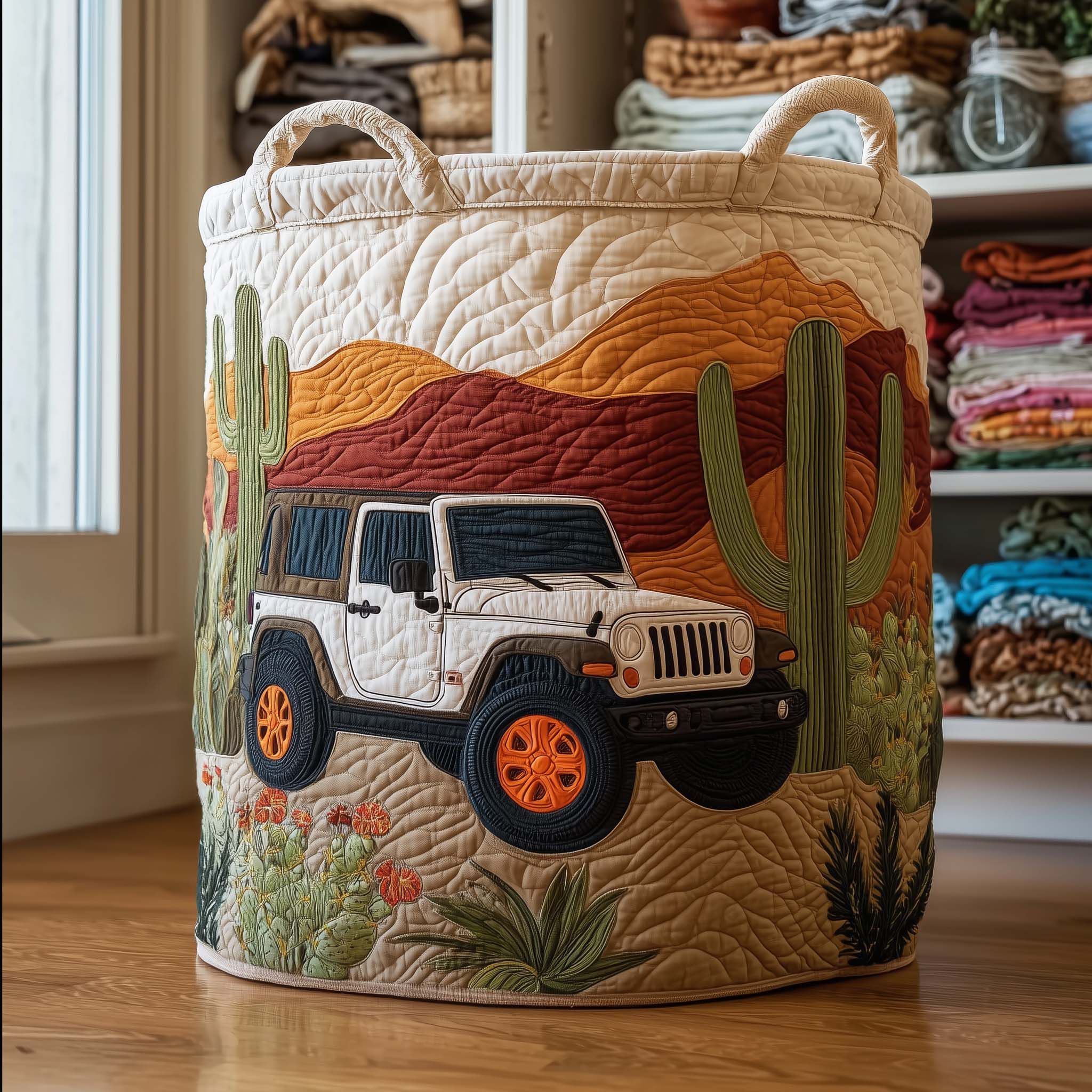 Cactus Sunset Quilted Laundry Basket GFTOMA8033