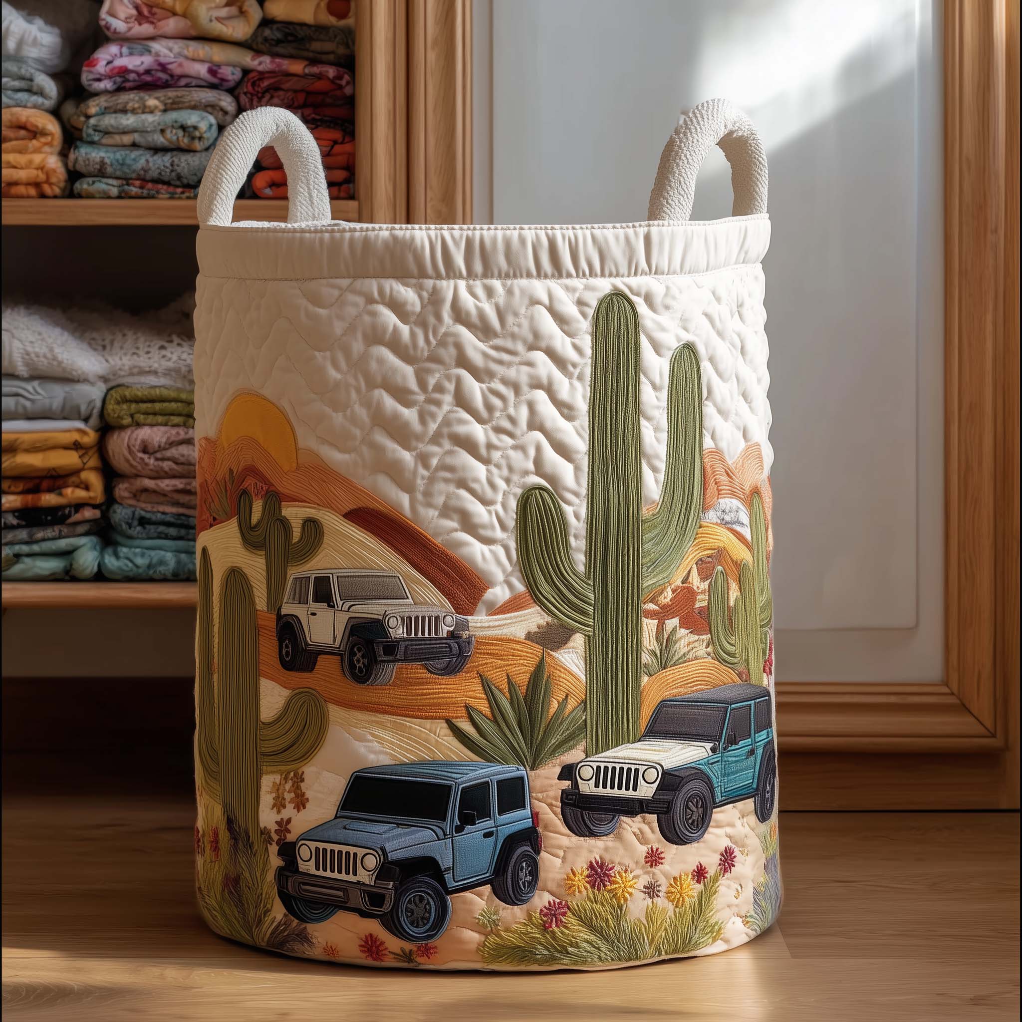 Cactus Sunset Quilted Laundry Basket GFTOMA8034