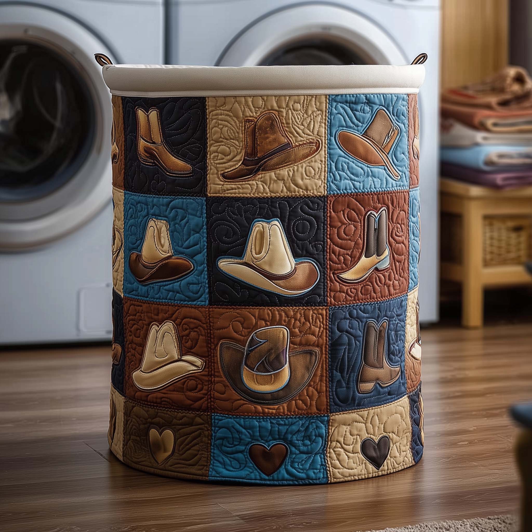 Rodeo Roundup Quilted Laundry Basket GFTOMA8088
