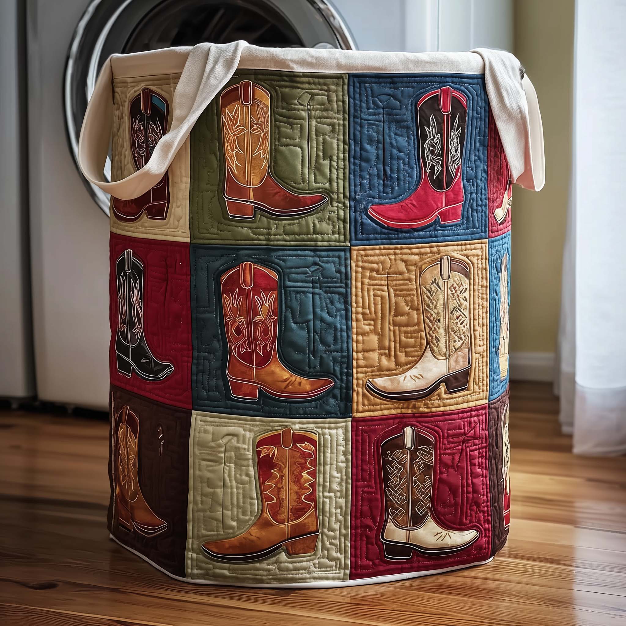 Rodeo Roundup Quilted Laundry Basket GFTOMA8090