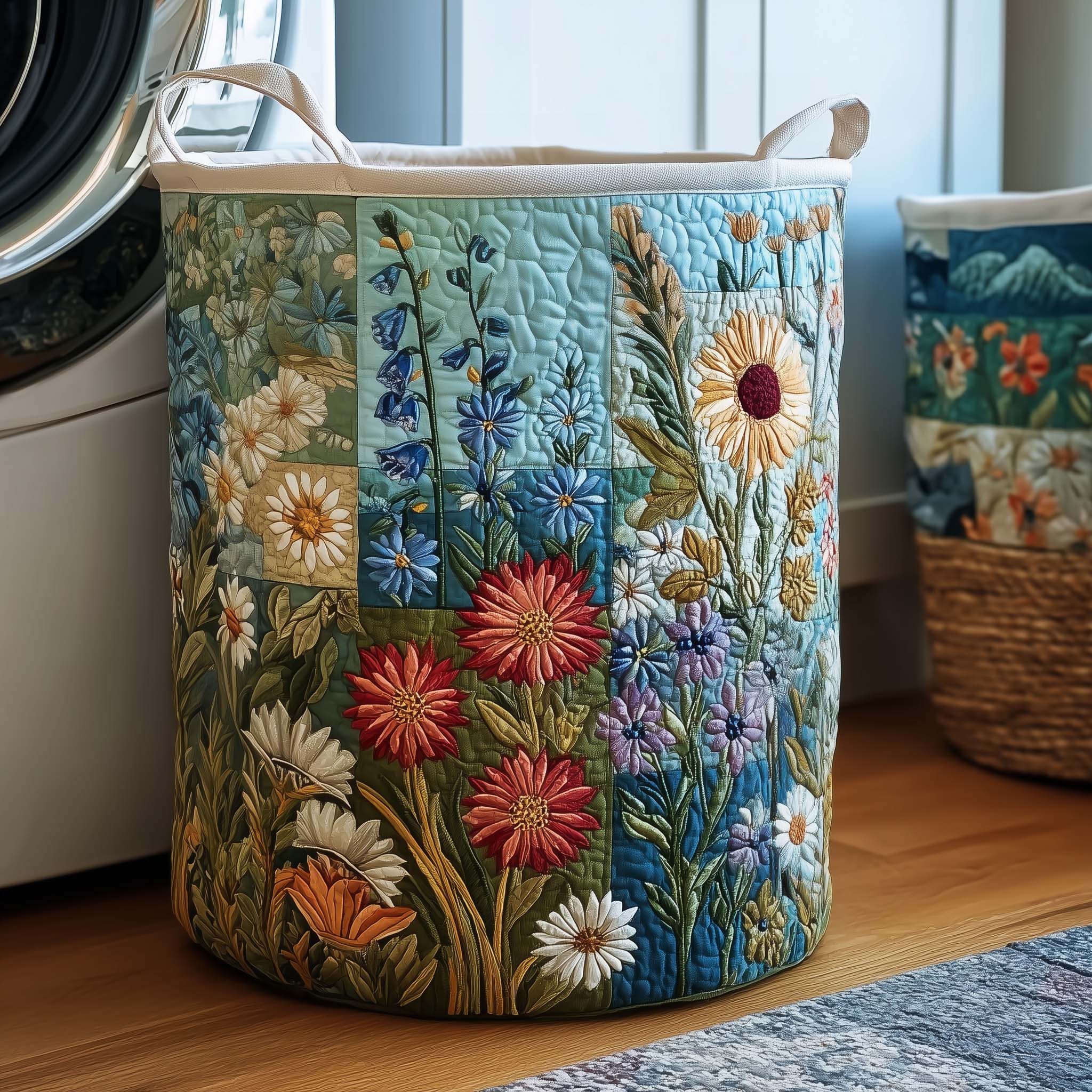 Blossom Mood Quilted Laundry Basket GFTOMA8097