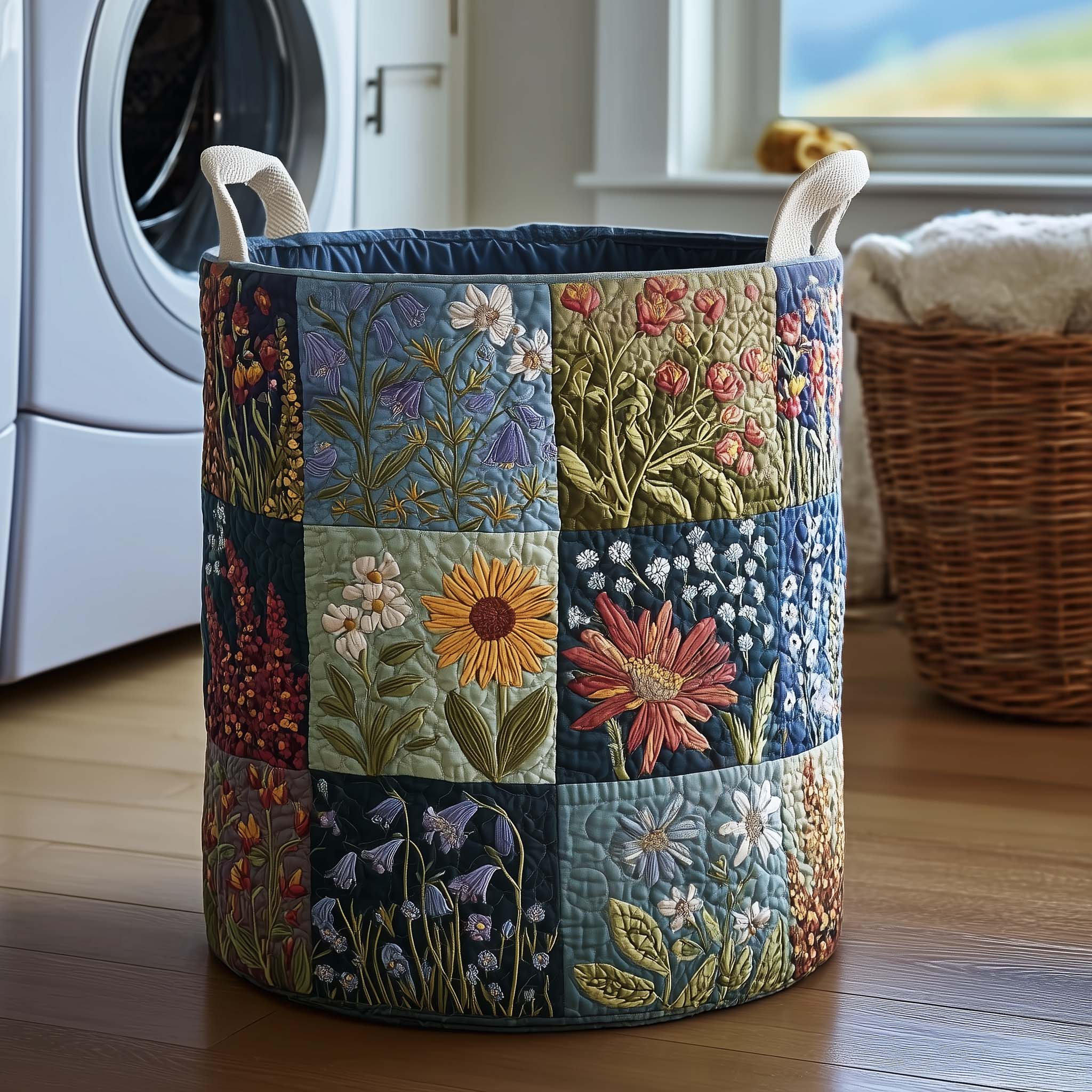 Blossom Mood Quilted Laundry Basket GFTOMA8098