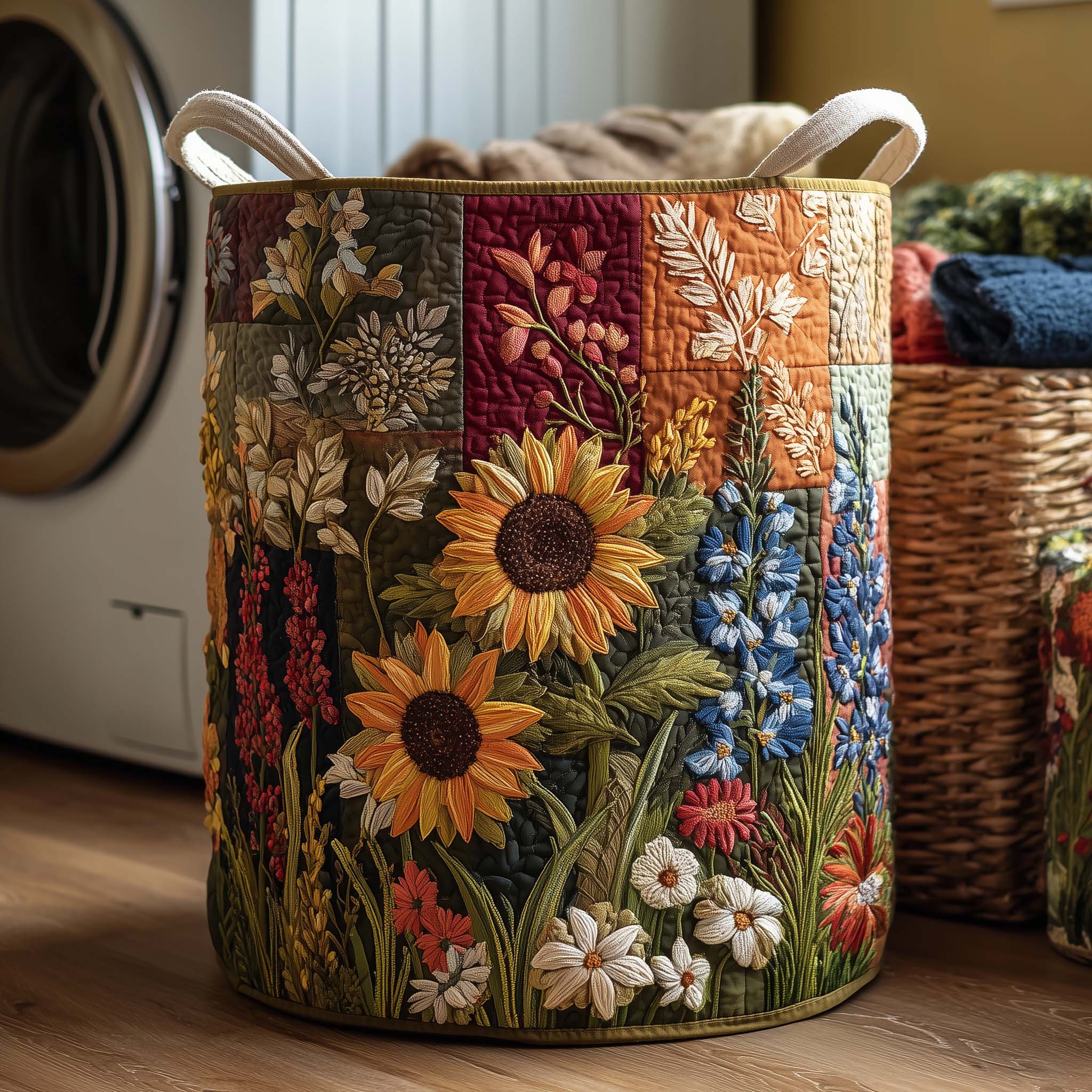 Blossom Mood Quilted Laundry Basket GFTOMA8103