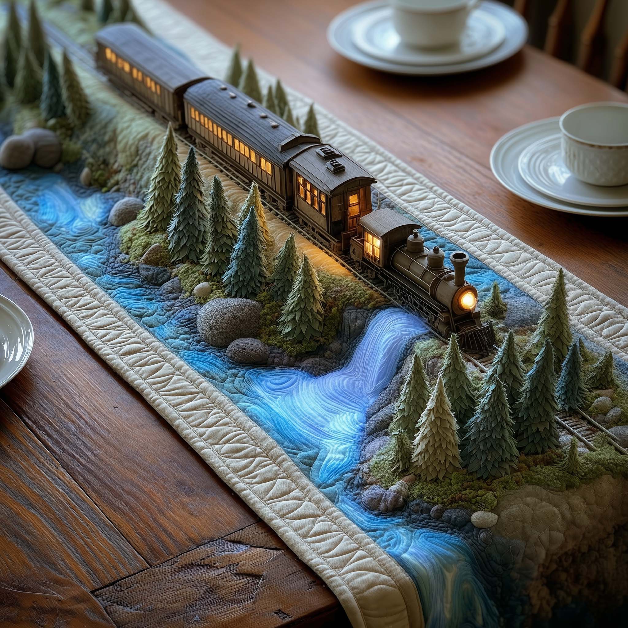 Railway Journey Quilted Table Runner GFTOMA8132