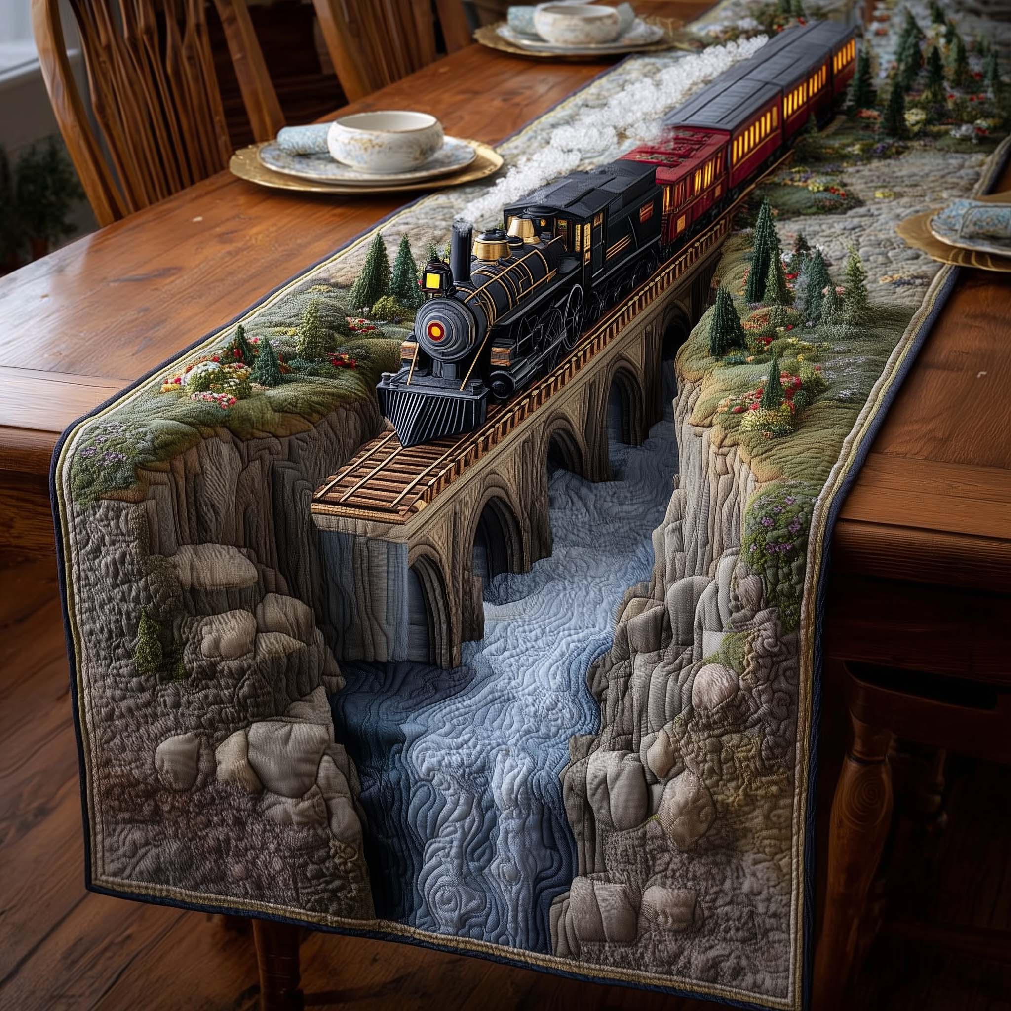 Railway Journey Quilted Table Runner GFTOMA8133