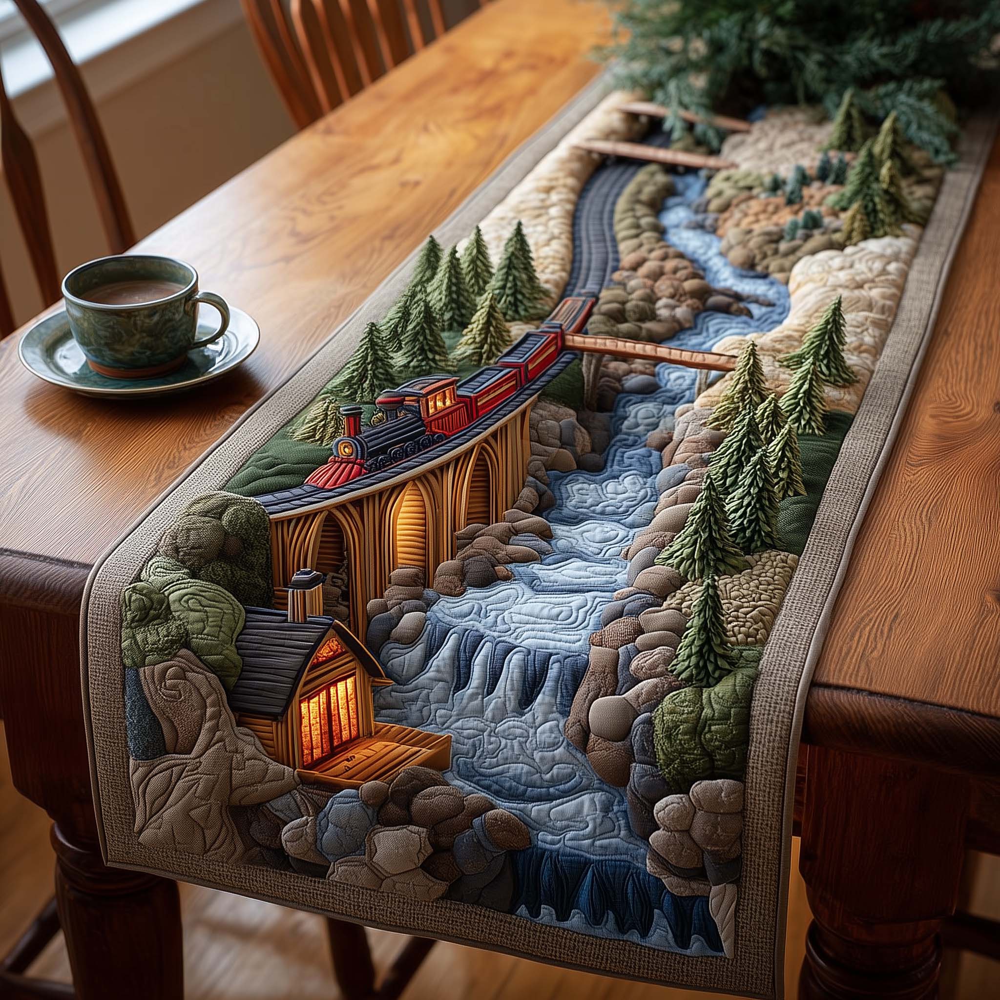 Railway Journey Quilted Table Runner GFTOMA8136