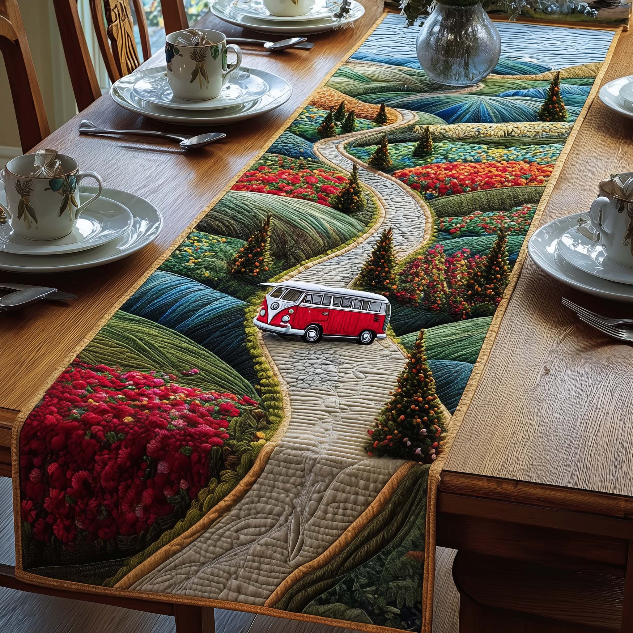 Blossom Path Quilted Table Runner GFTOMA8139