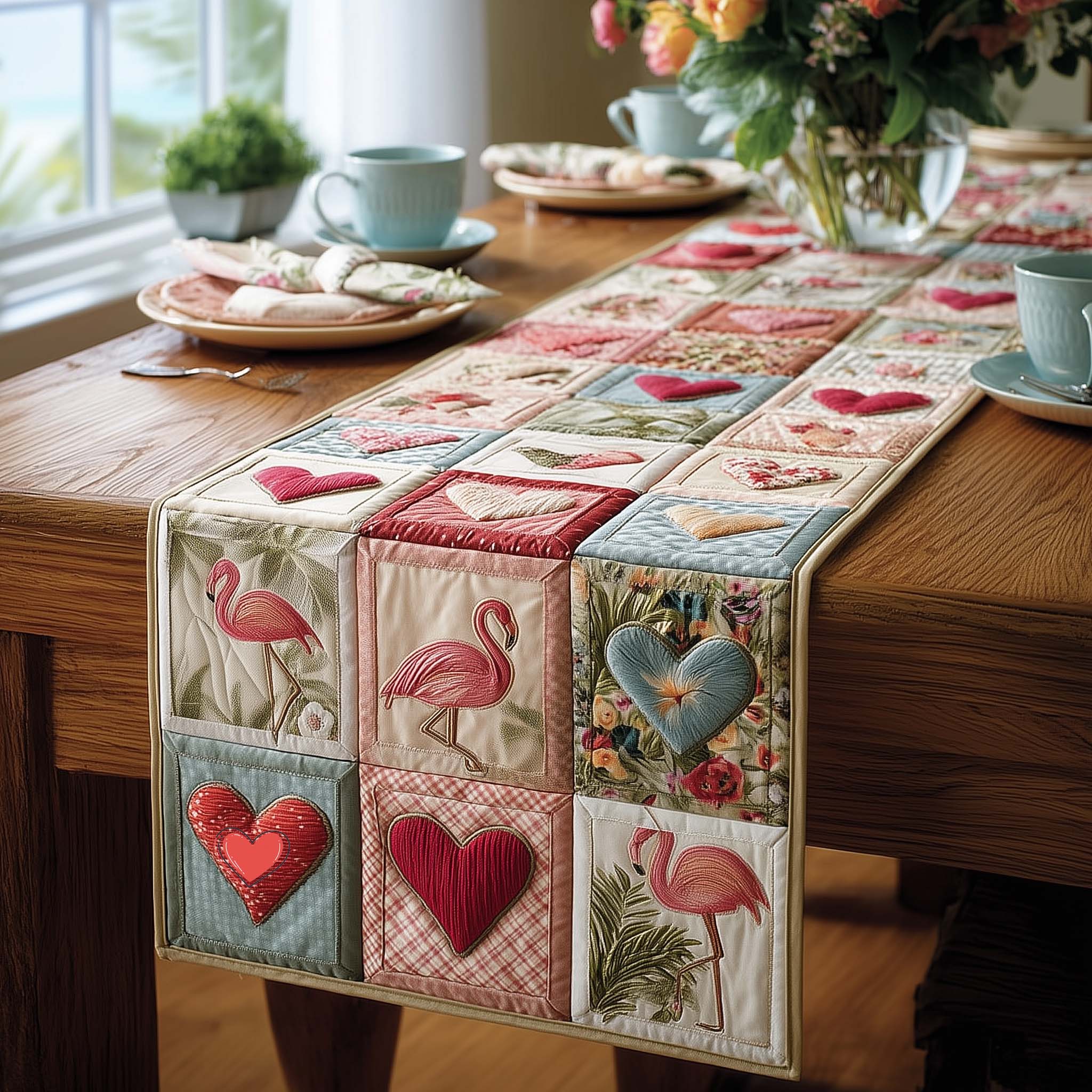 Flamingo Bliss Quilted Table Runner GFTOMA8167