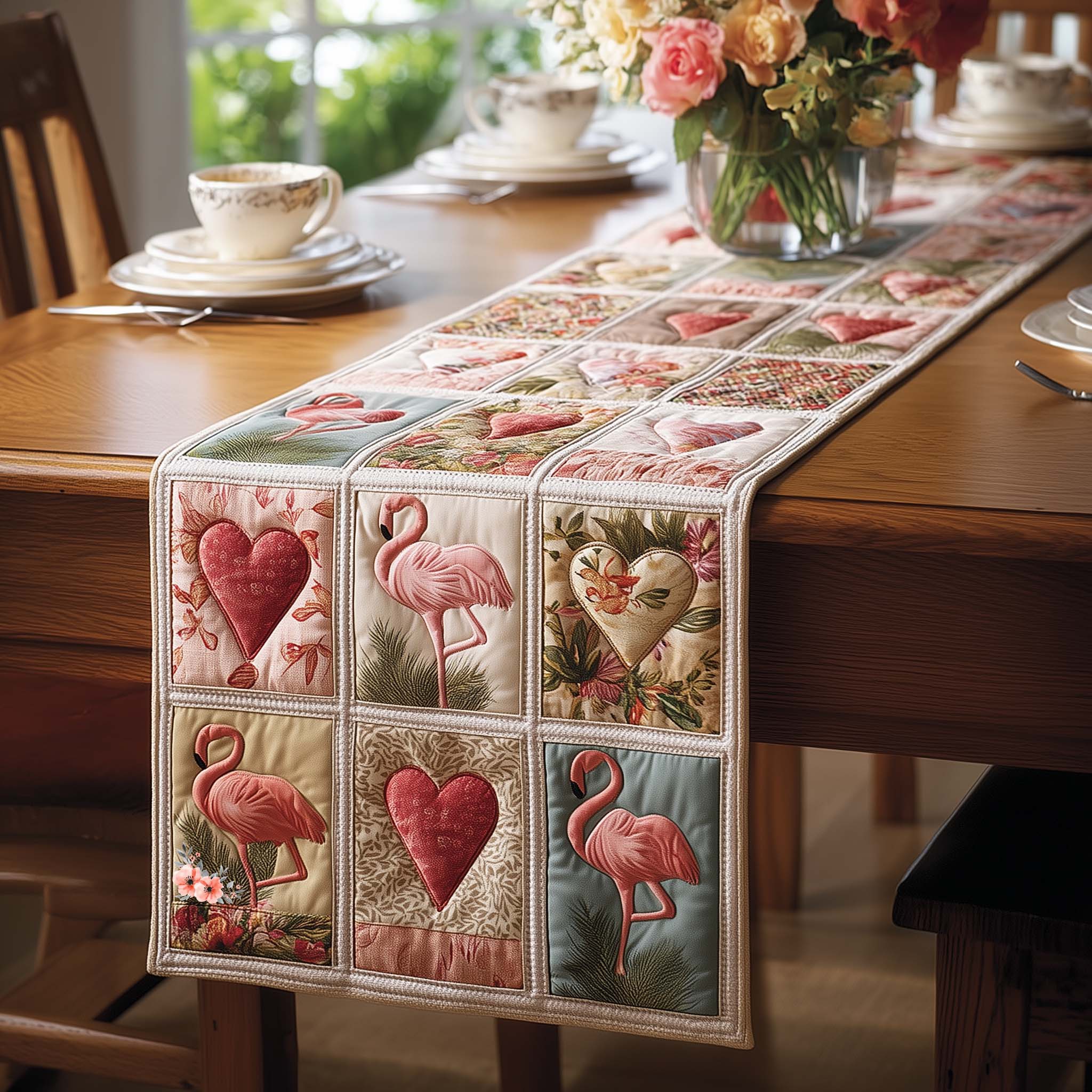Flamingo Bliss Quilted Table Runner GFTOMA8168