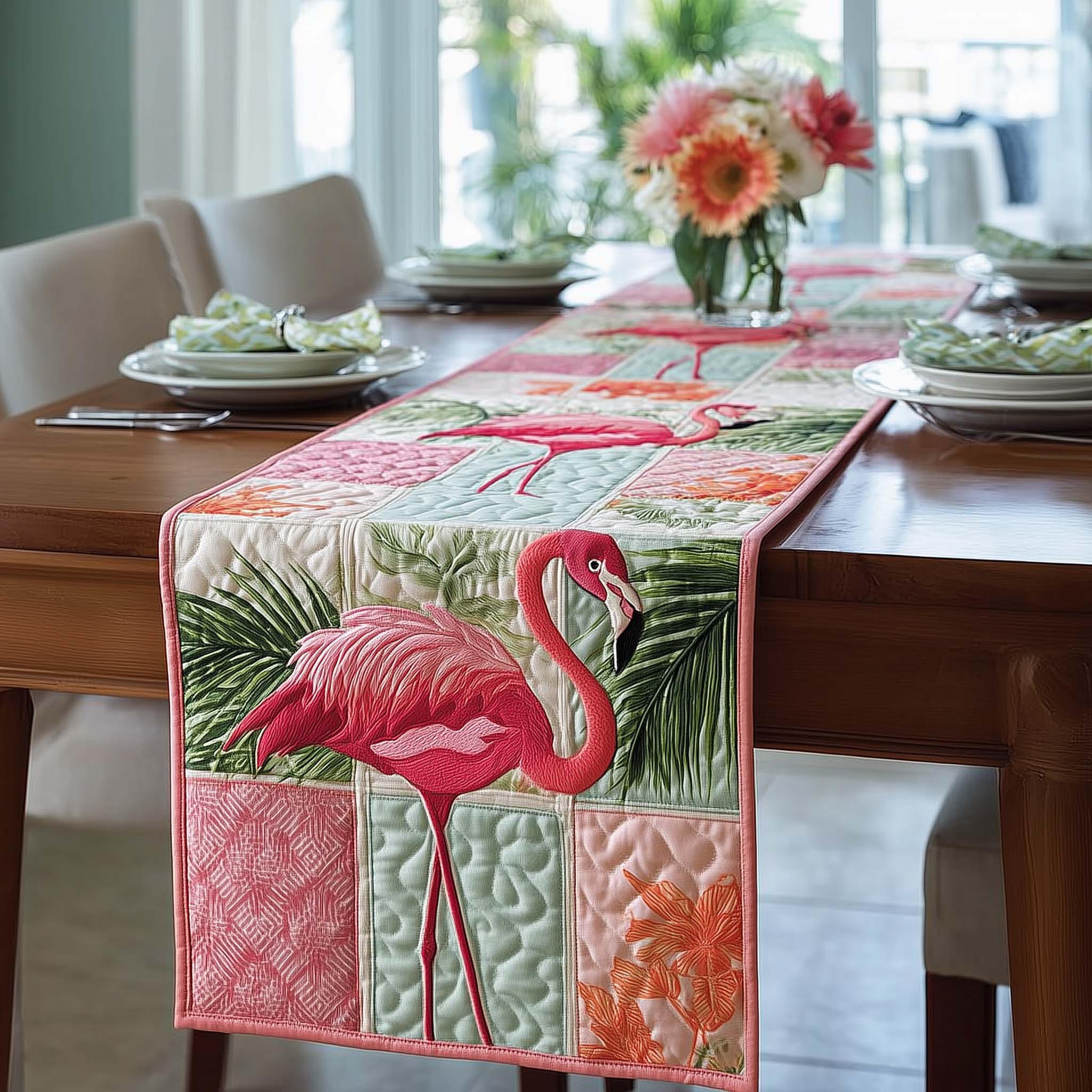 Flamingo Bliss Quilted Table Runner GFTOMA8172