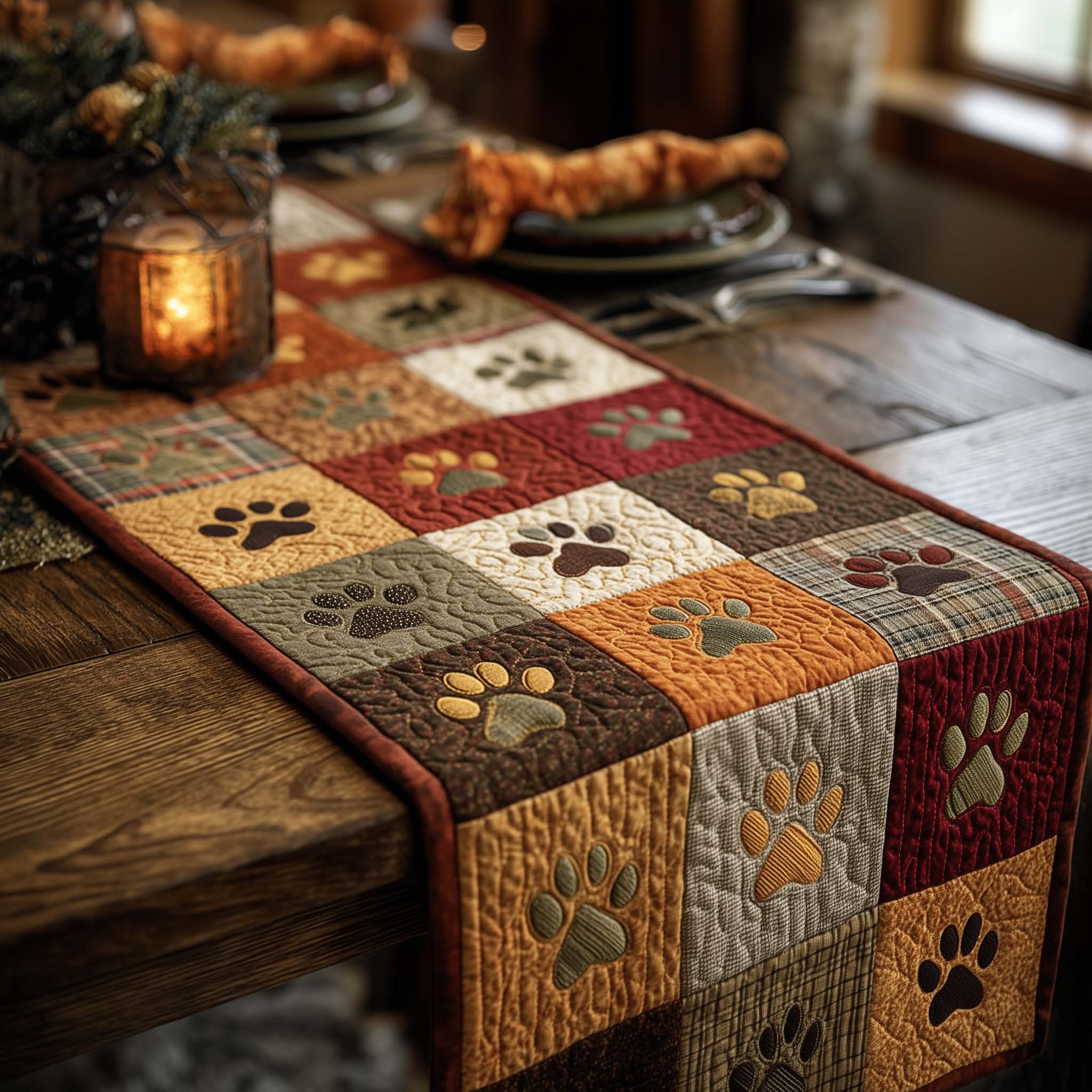 Paw Path Quilted Table Runner GFTOMA8174