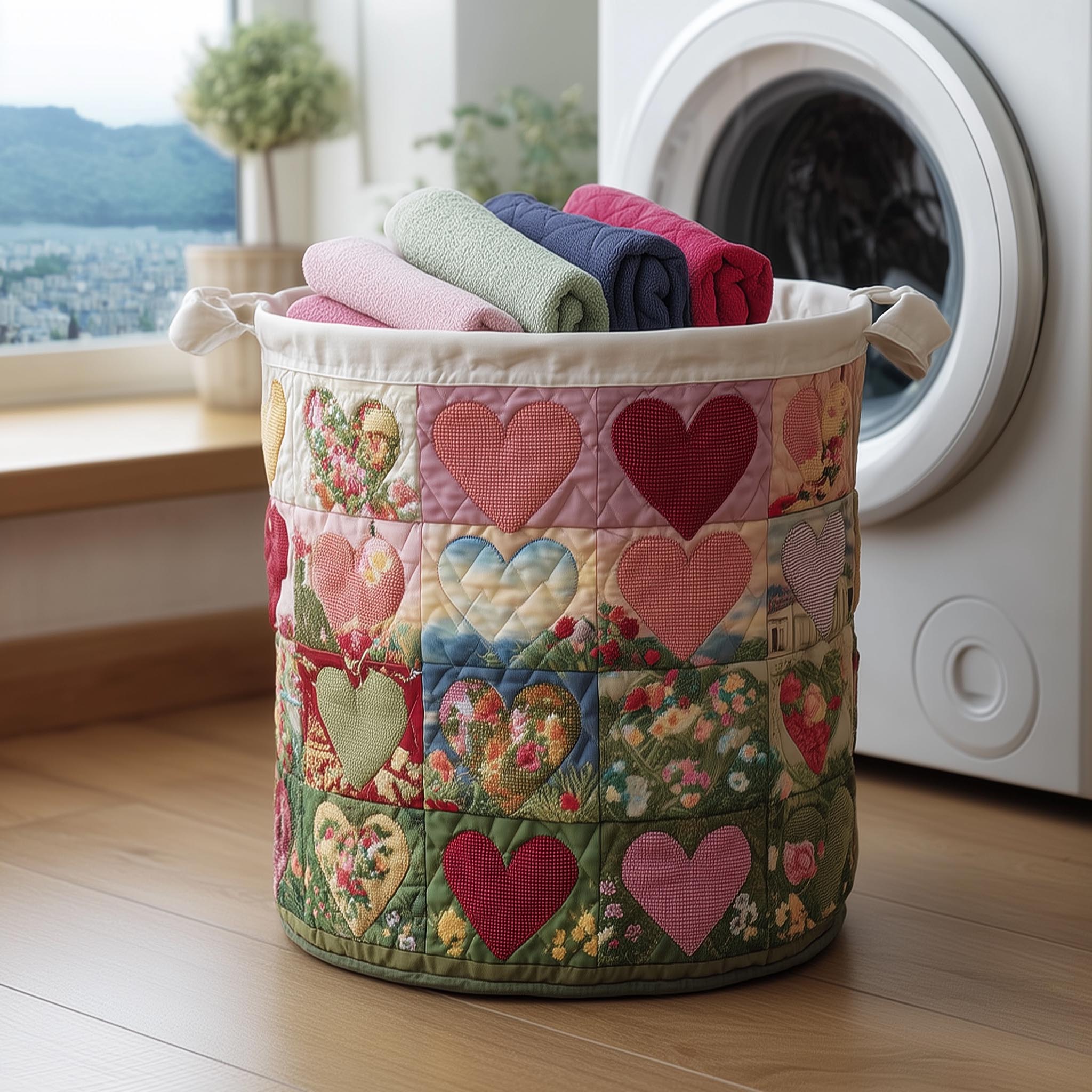 Blossom Mood Quilted Laundry Basket GFTOMA8356