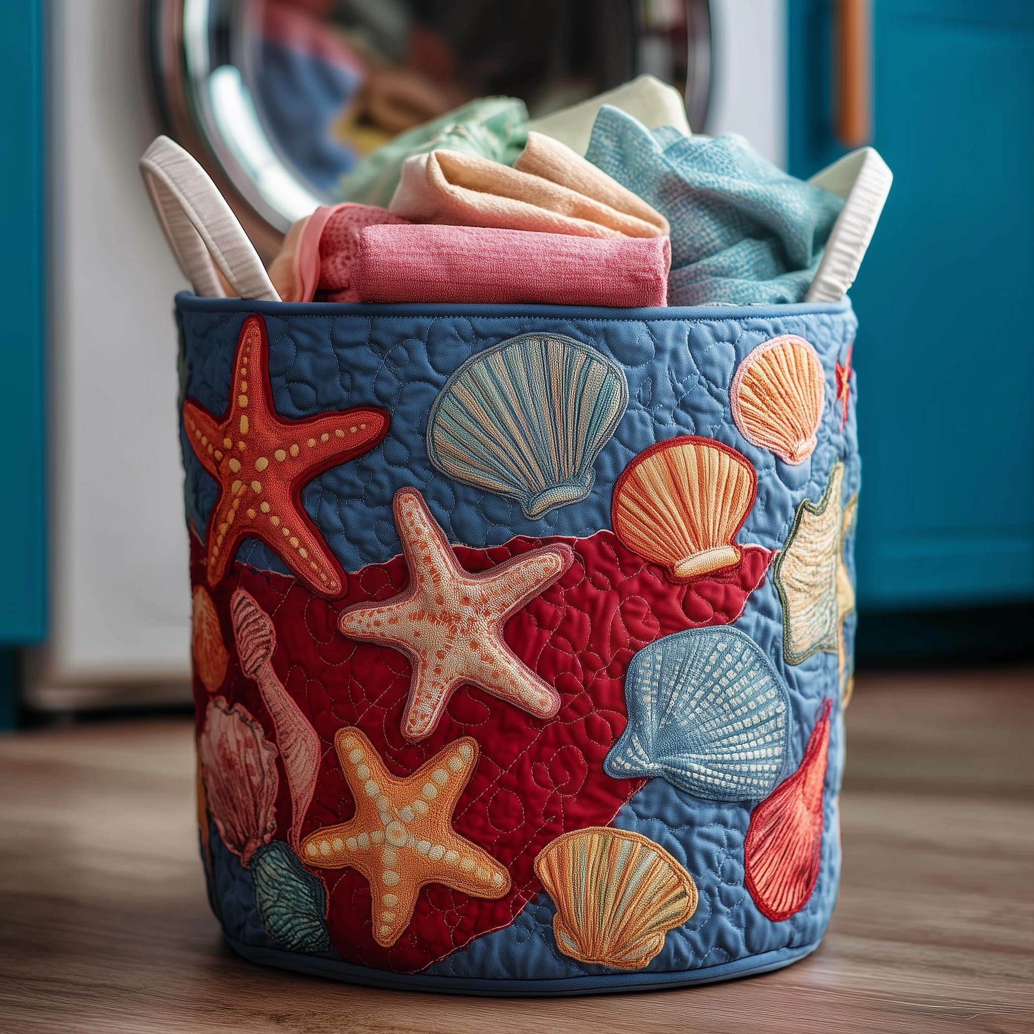 Ocean Breeze Quilted Laundry Basket GFTOMA8358