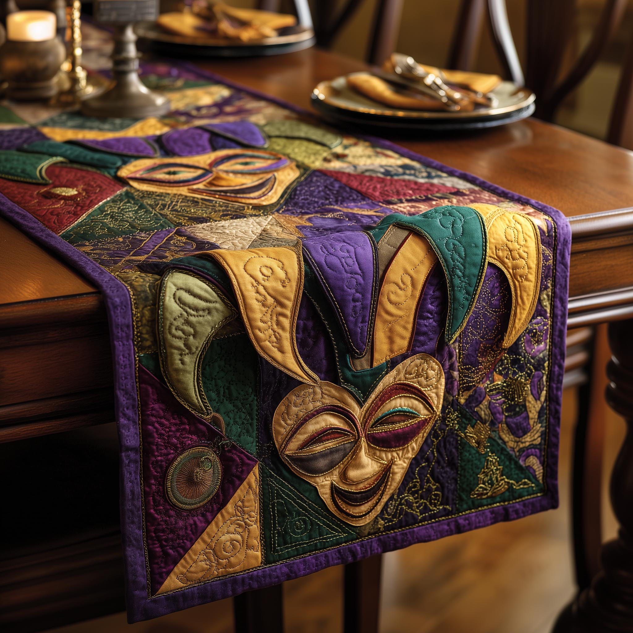 Royal Mardi Quilted Table Runner GFTOMA8543