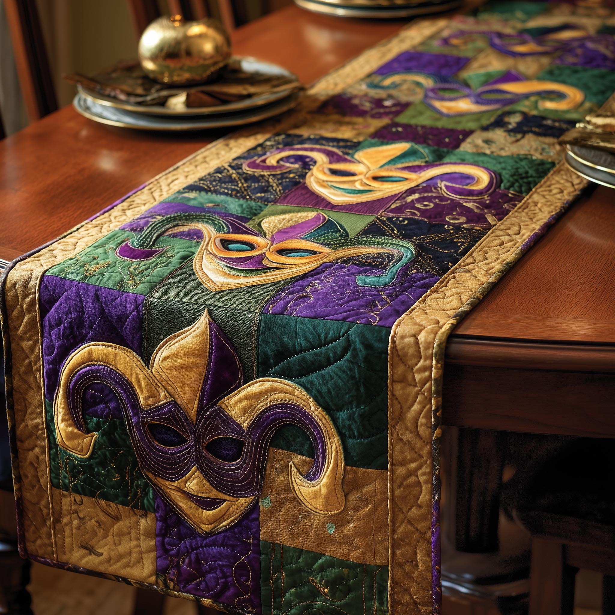 Royal Mardi Quilted Table Runner GFTOMA8544