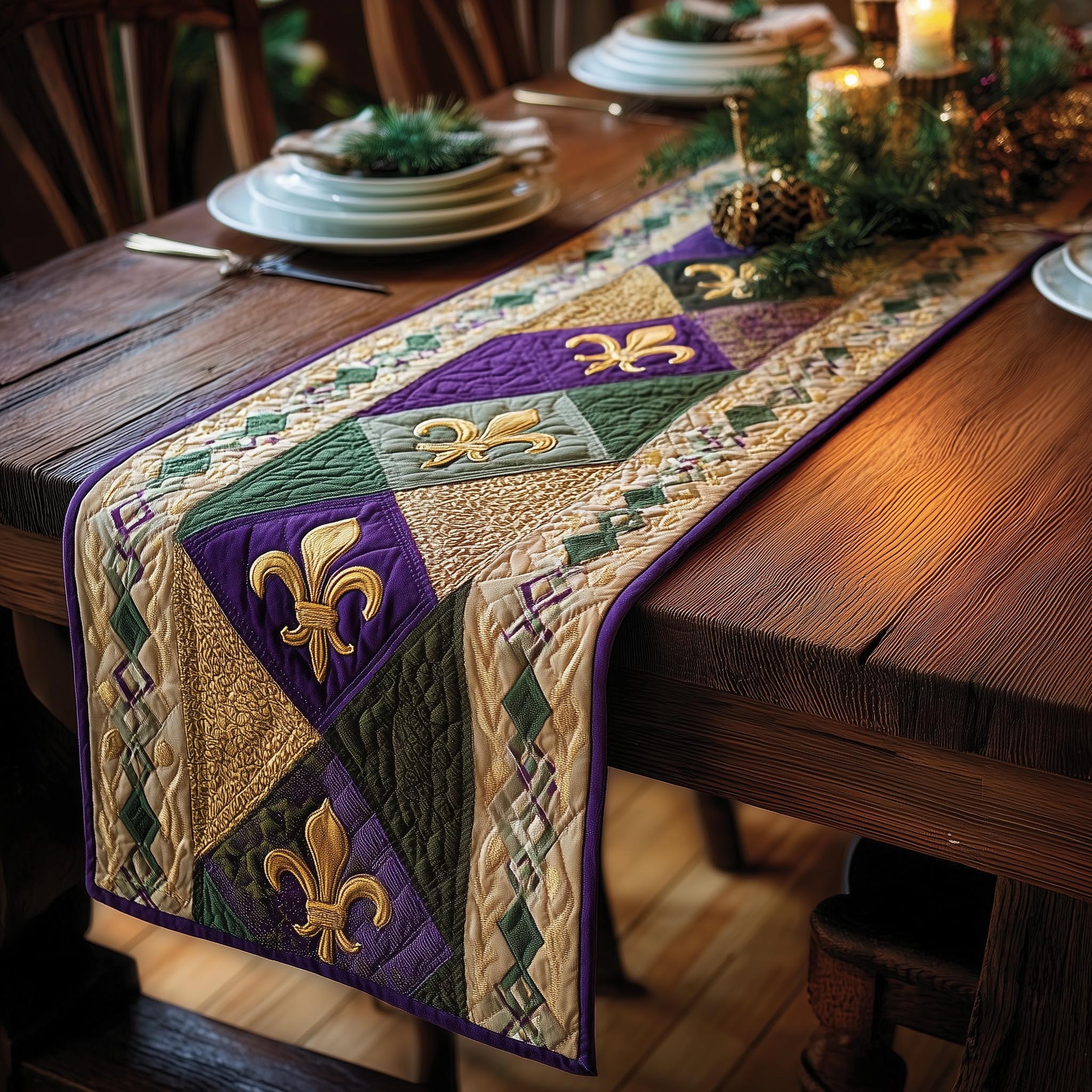 Royal Mardi Quilted Table Runner GFTOMA8545