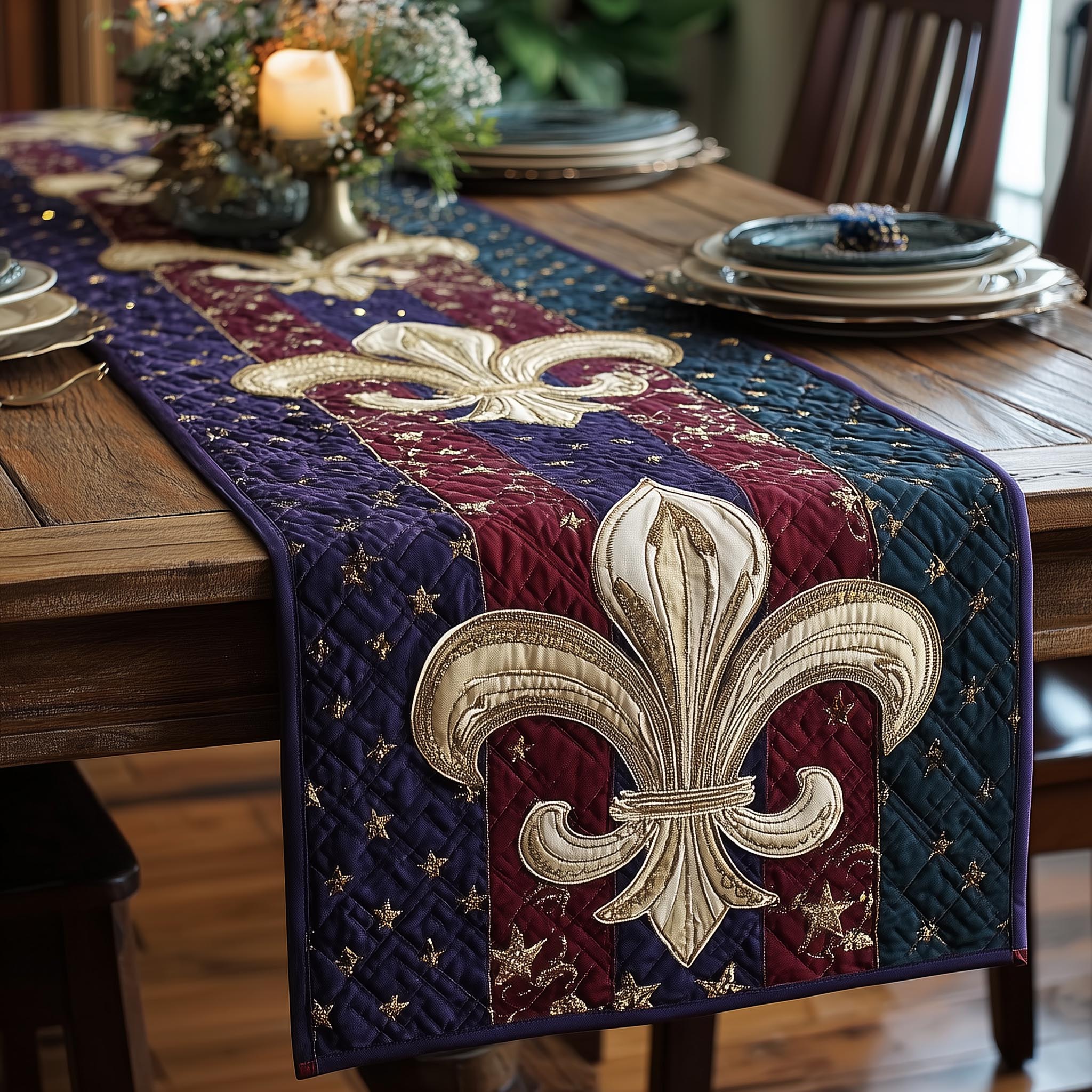 Royal Mardi Quilted Table Runner GFTOMA8547