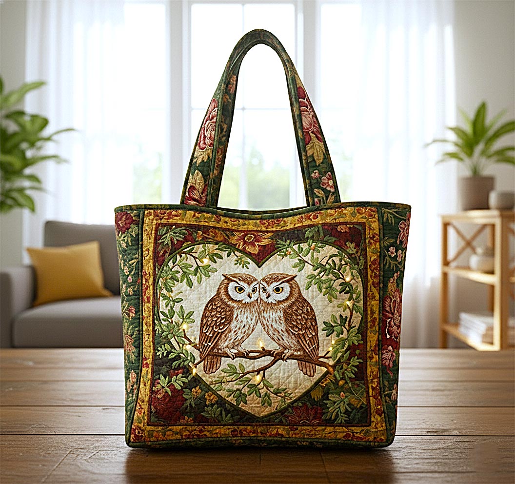Owl Love Quilted Tote Bag GFTOMA9116