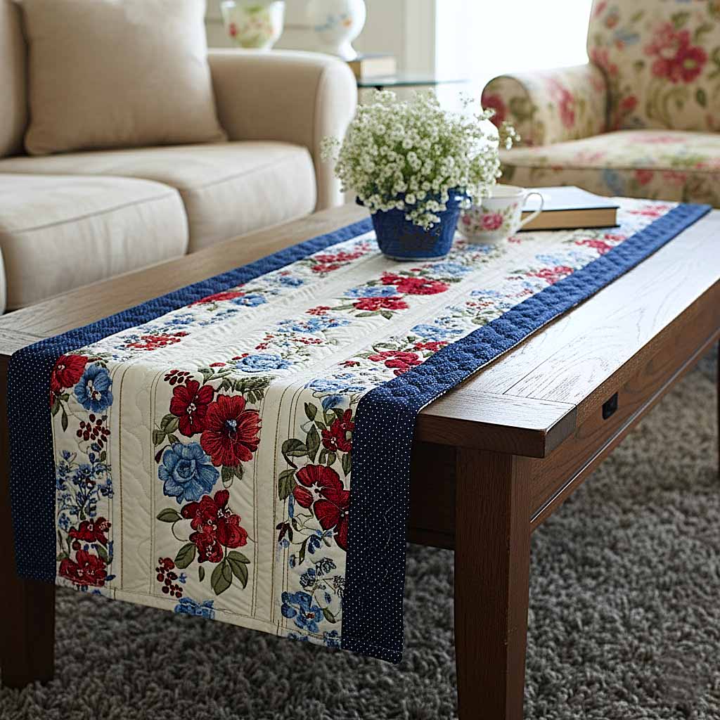 Cottage Americana Quilted Table Runner GFTOMA9354
