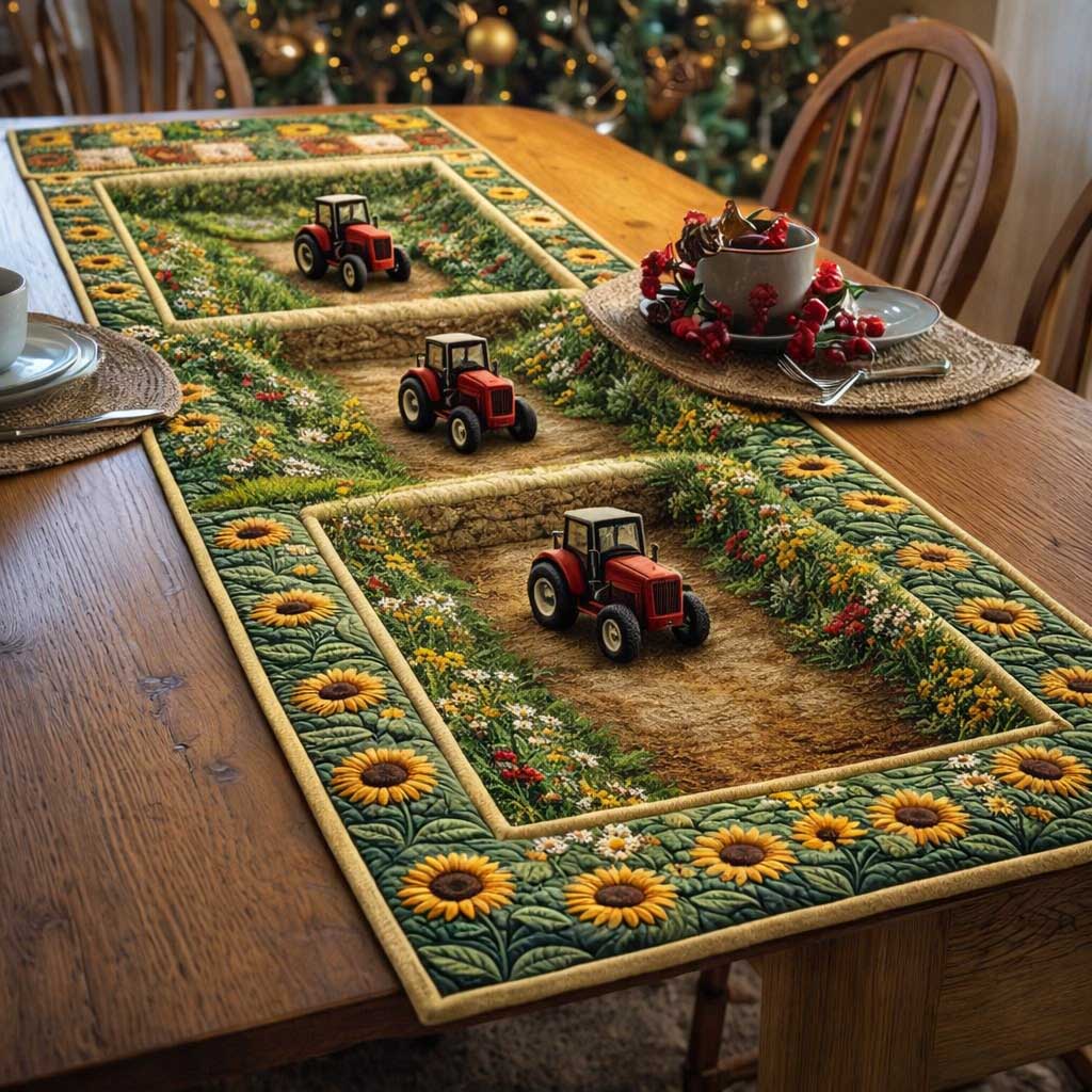 Barn Tractor Quilted Table Runner GFTOMA9732