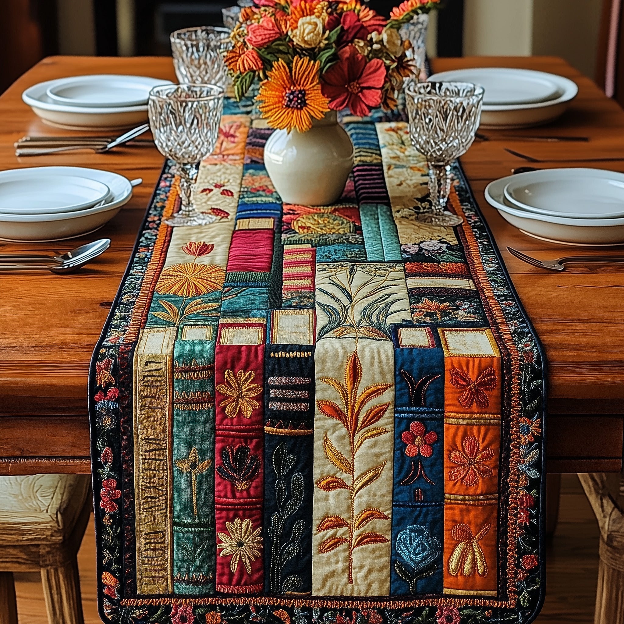 Vintage Books Quilted Table Runner GFTONL3652