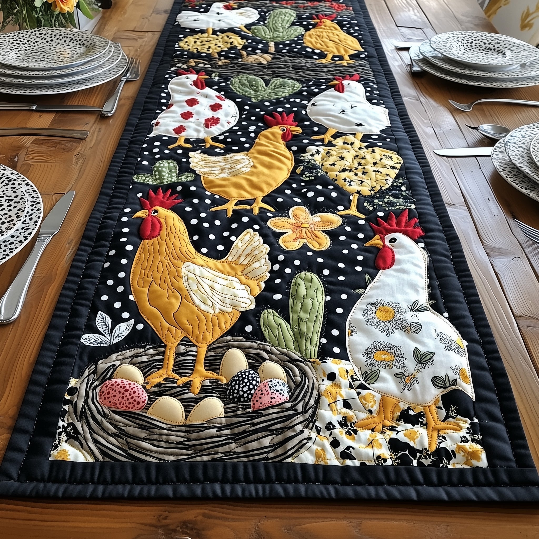Feathered Feast Quilted Table Runner GFTONL4205