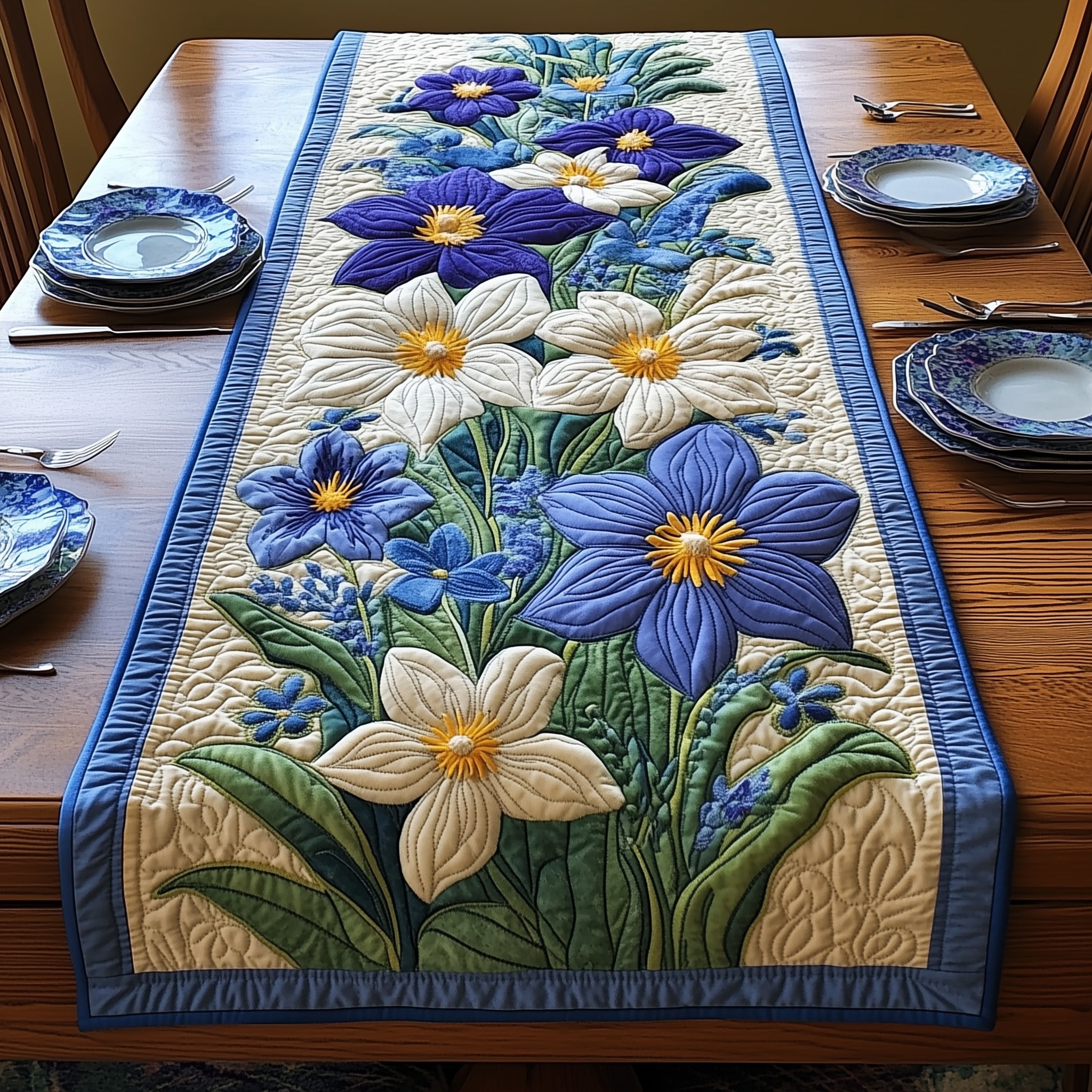 Blooming Columbine  Quilted Table Runner GFTONL4277