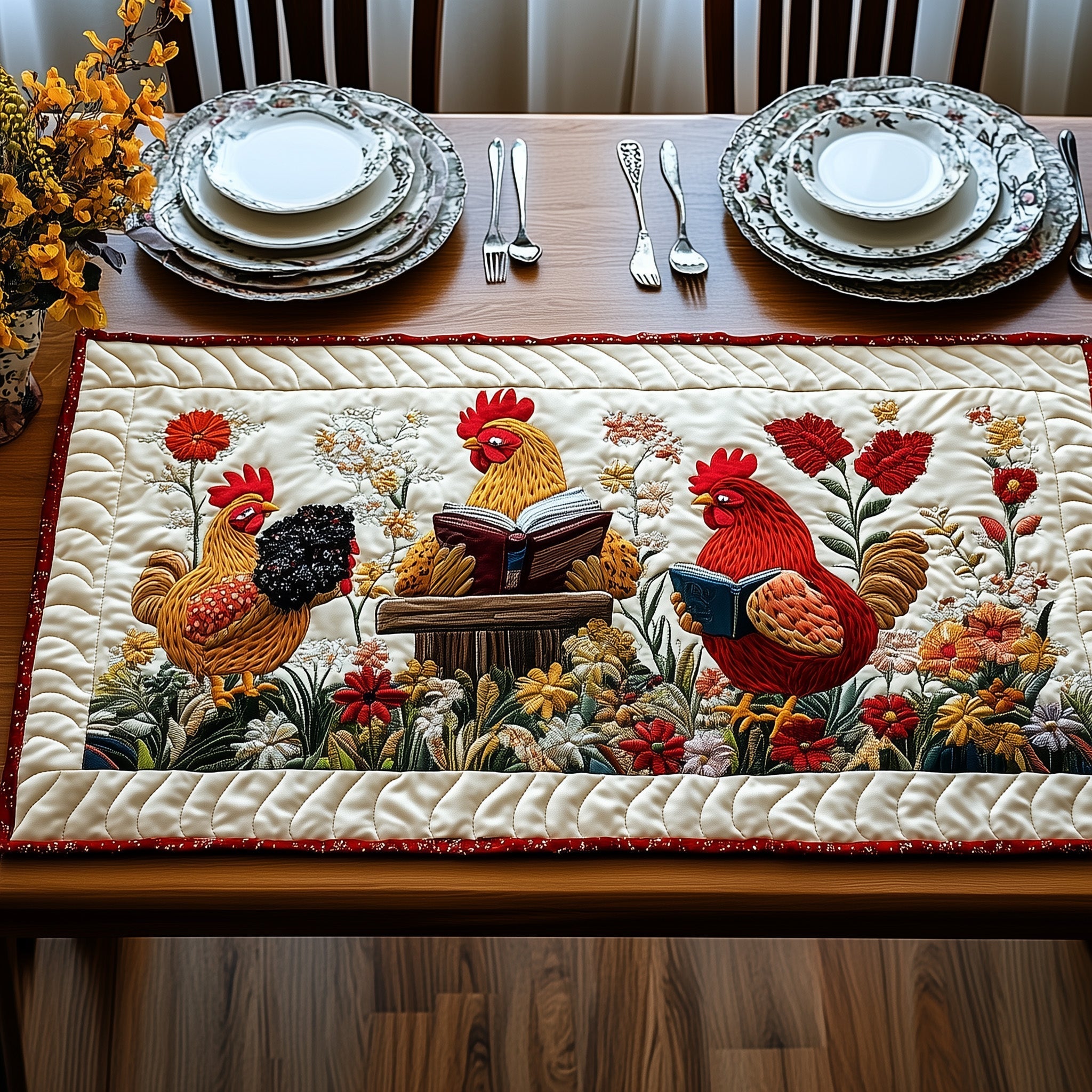 Reading Chicken Quilted Table Runner GFTONL4320