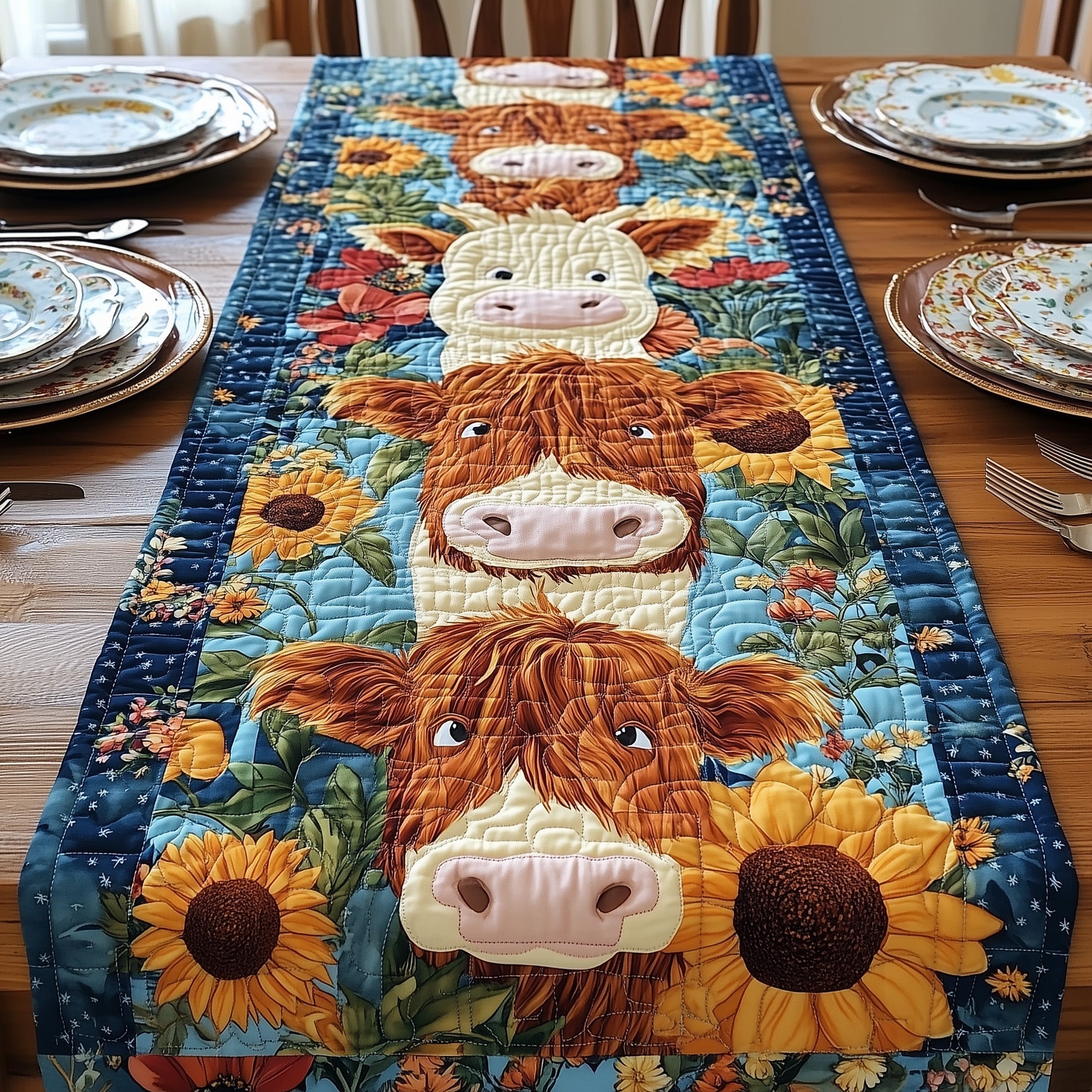 Baby Highland Cow Quilted Table Runner GFTONL4331