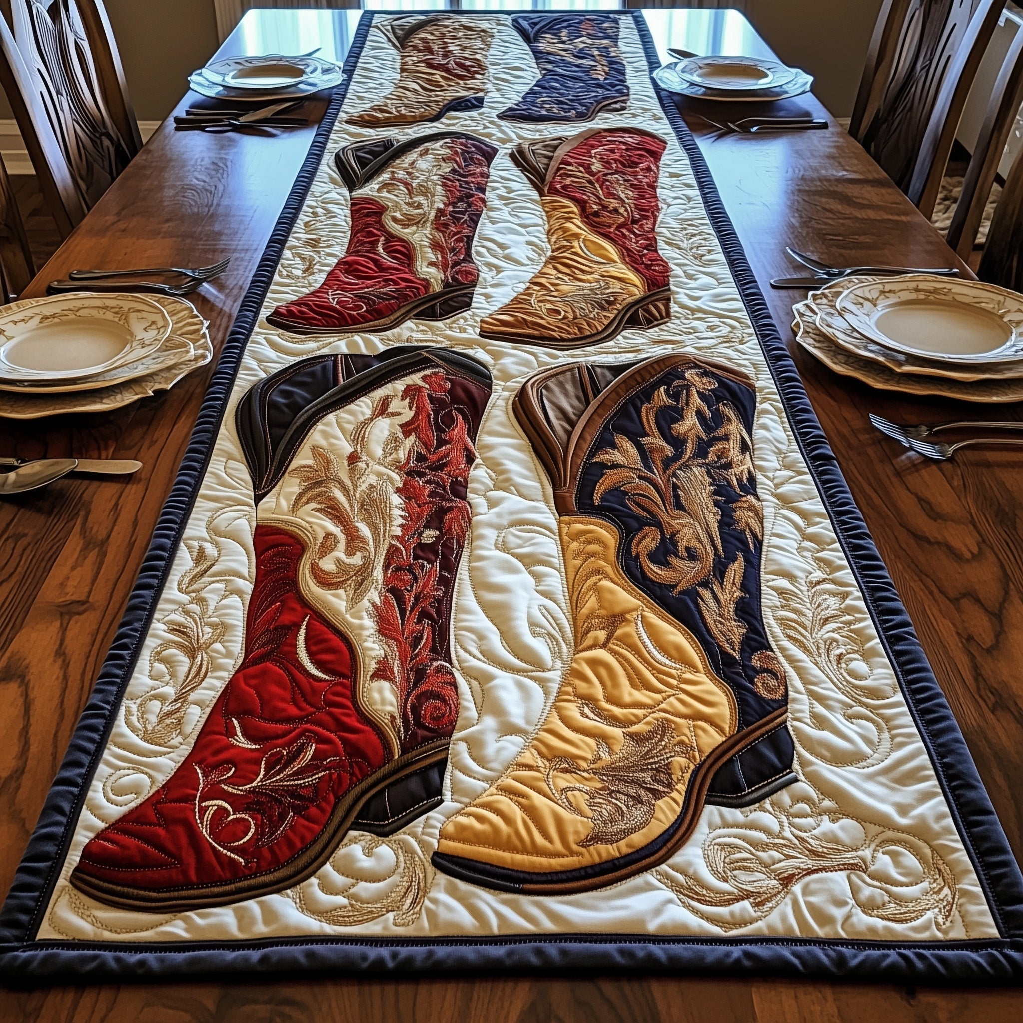 Rustic Boots Quilted Table Runner GFTONL4397