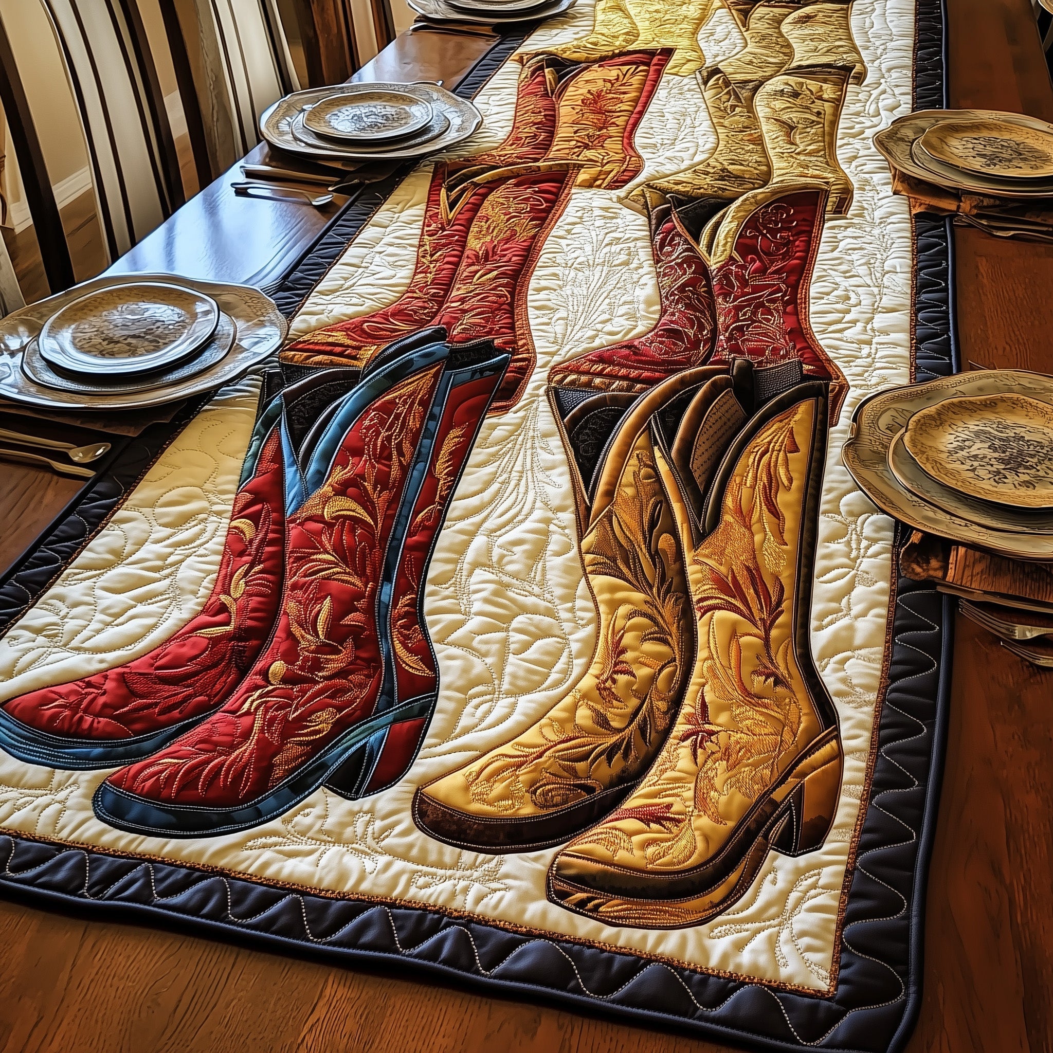 Rustic Boots Quilted Table Runner GFTONL4399