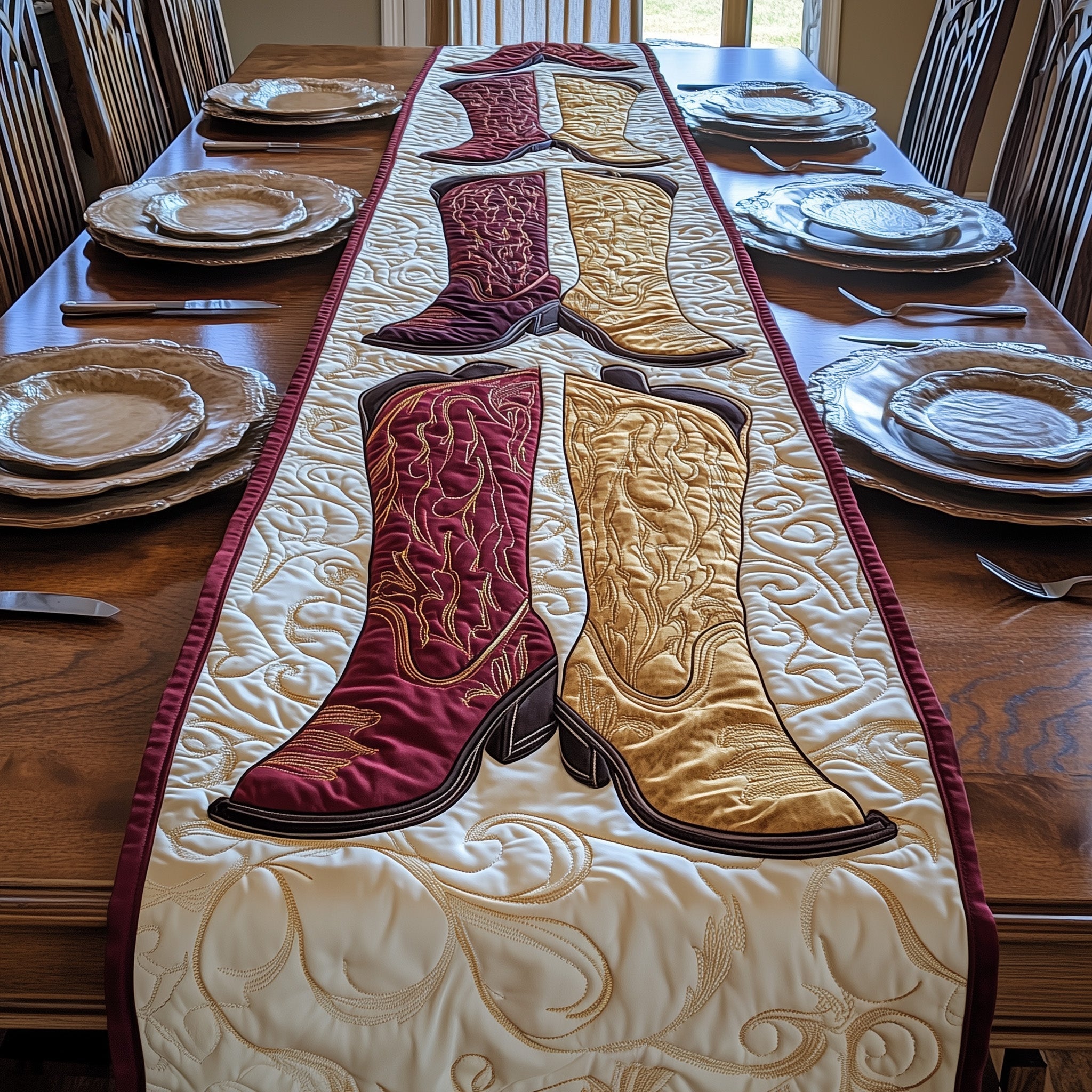 Rustic Boots Quilted Table Runner GFTONL4401