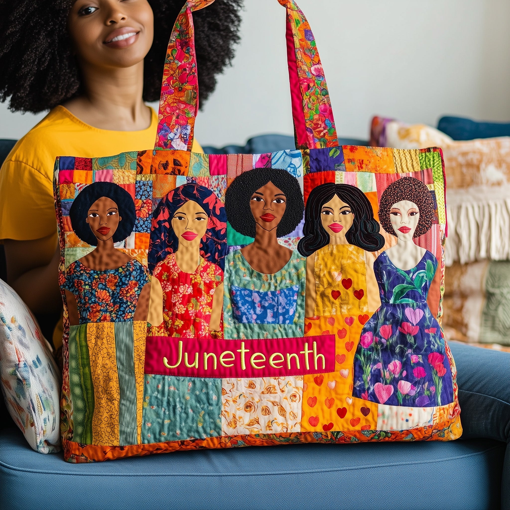 Juneteenth Vibe Quilted Tote Bag GFTONL4517