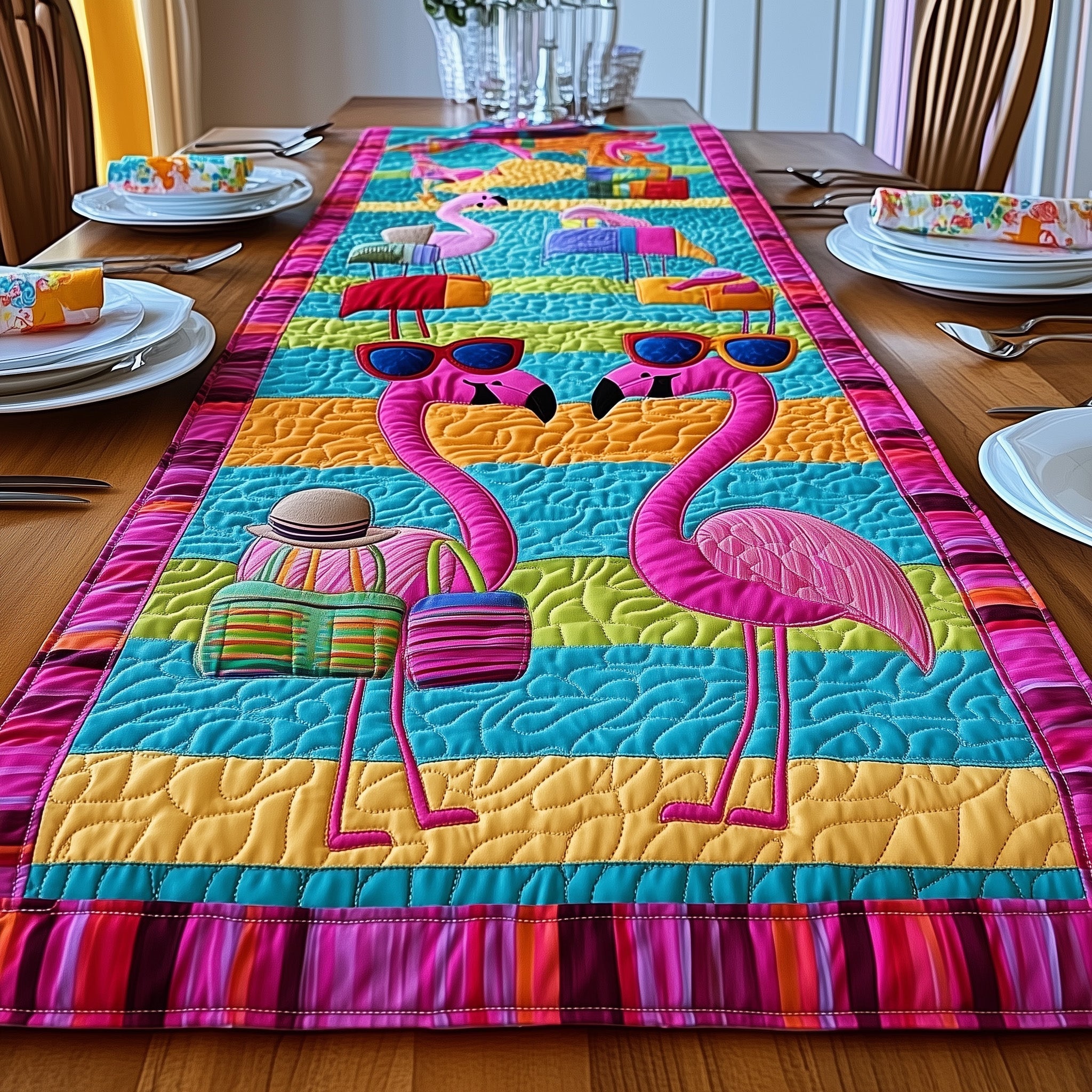 Flamingo Dream Quilted Table Runner GFTONL4544