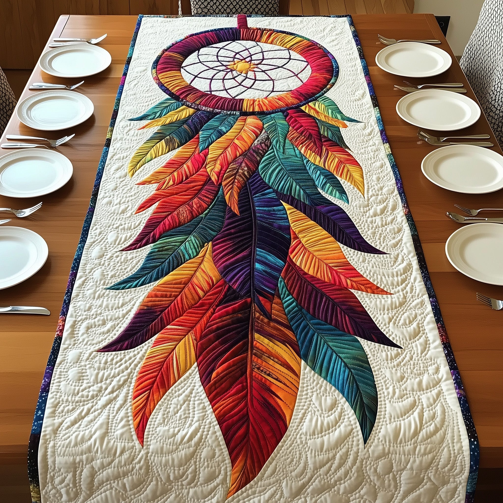 Feathers Dreamcatcher Quilted Table Runner GFTONL4658