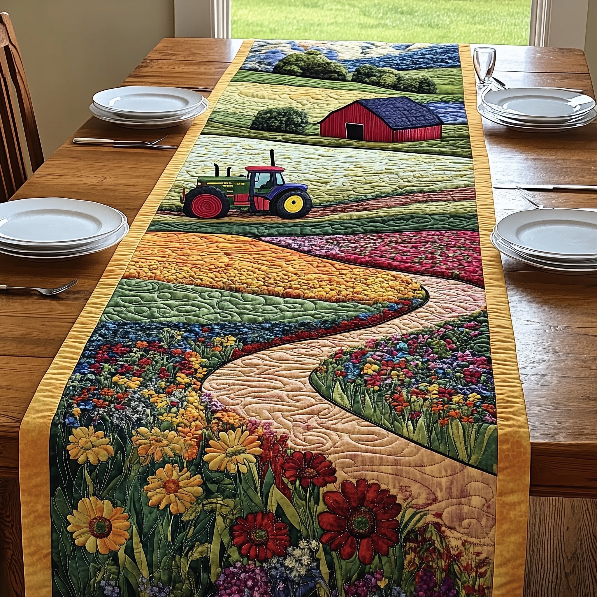Tractor Dream Quilted Table Runner GFTONL4676