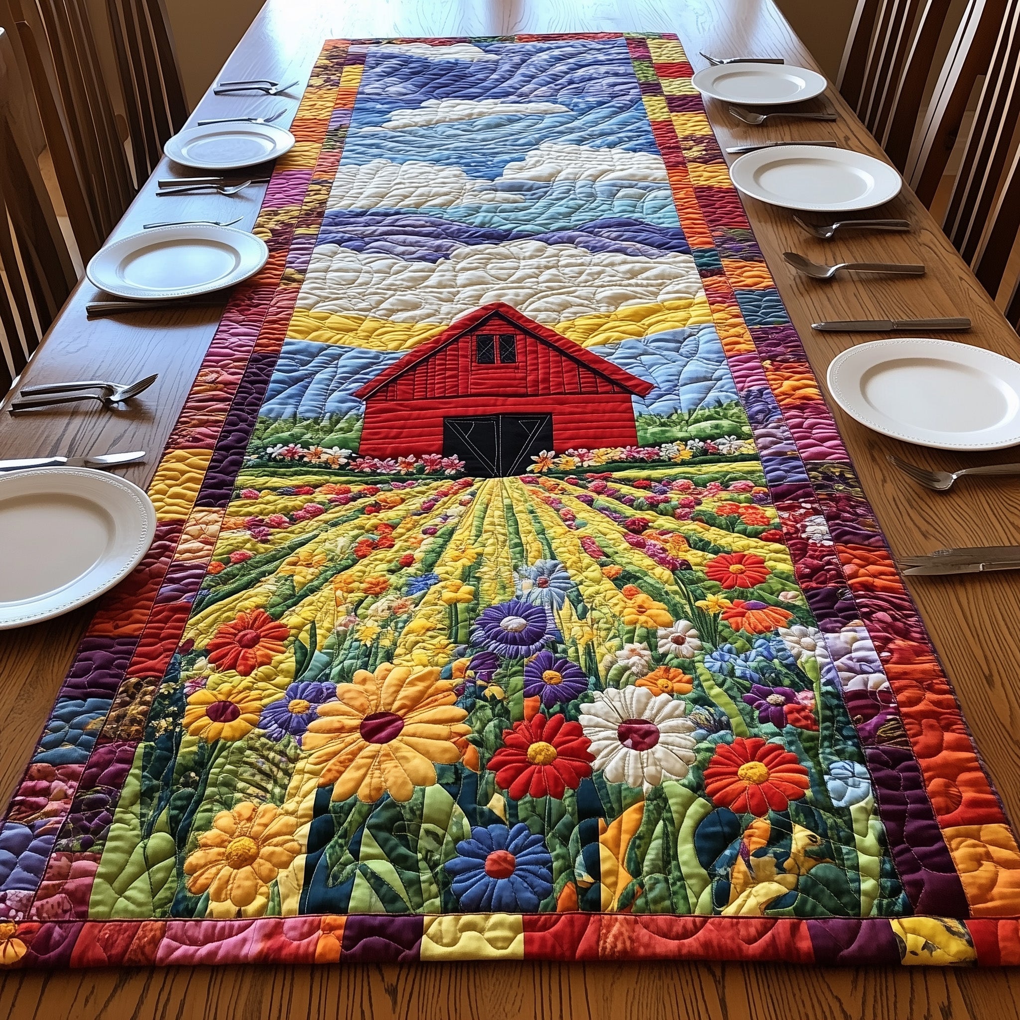 Blooming Farm Quilted Table Runner GFTONL4683