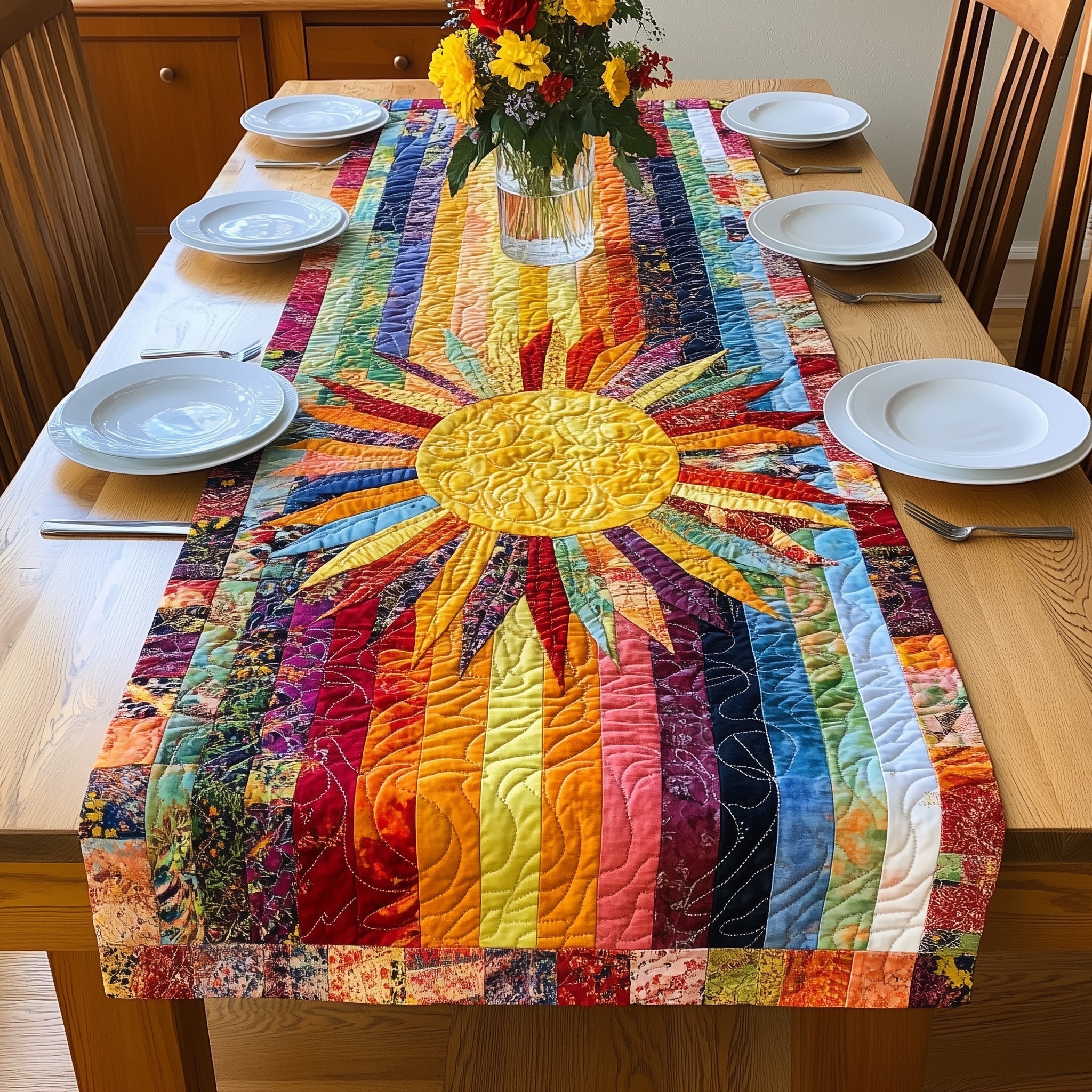 Radiant Sun Quilted Table Runner GFTONL4688