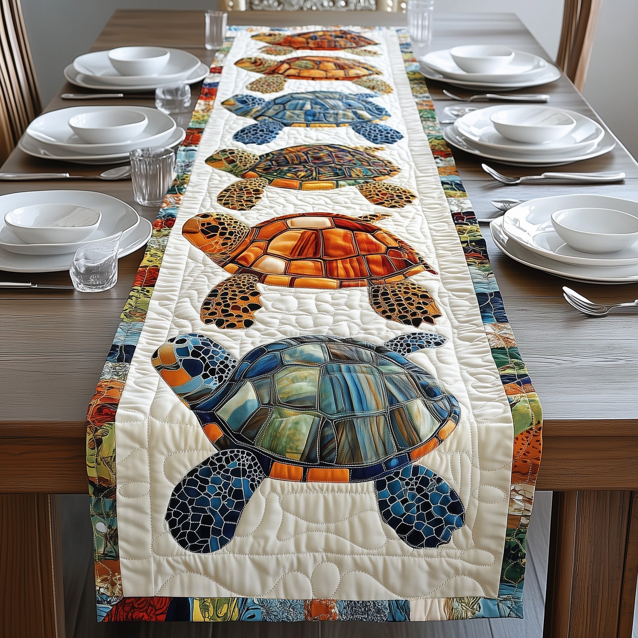 Turtles Charm Quilted Table Runner GFTONL4711