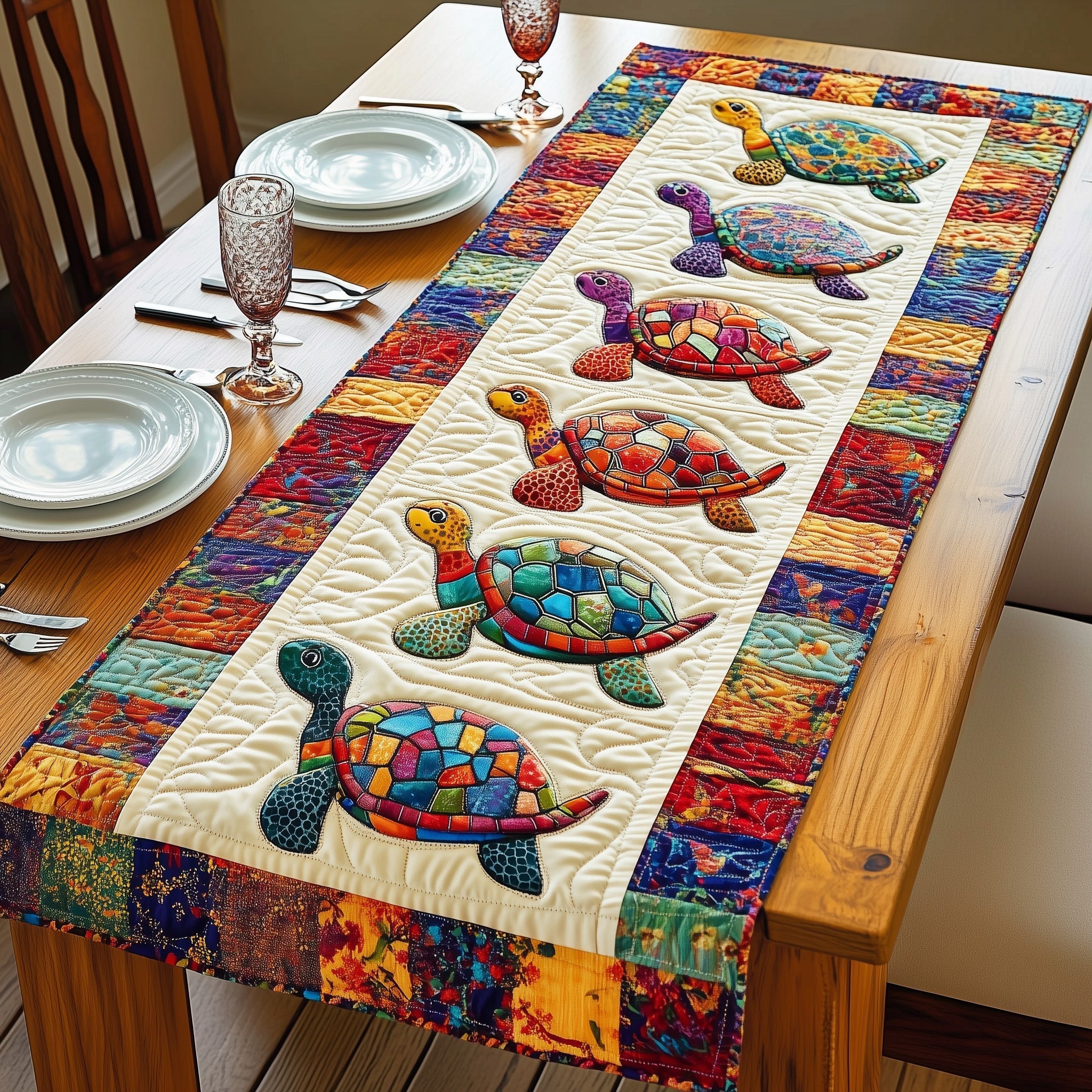 Turtles Charm Quilted Table Runner GFTONL4714