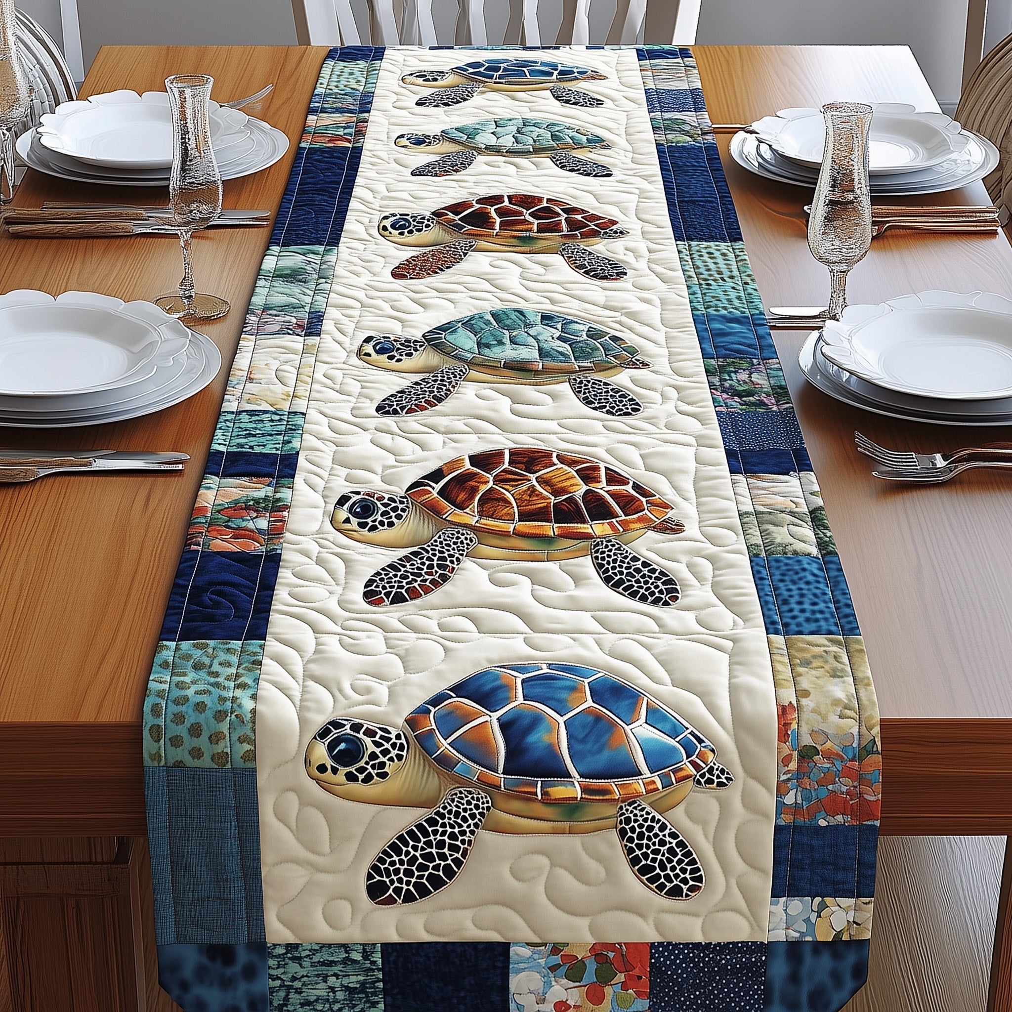 Turtles Charm Quilted Table Runner GFTONL4715