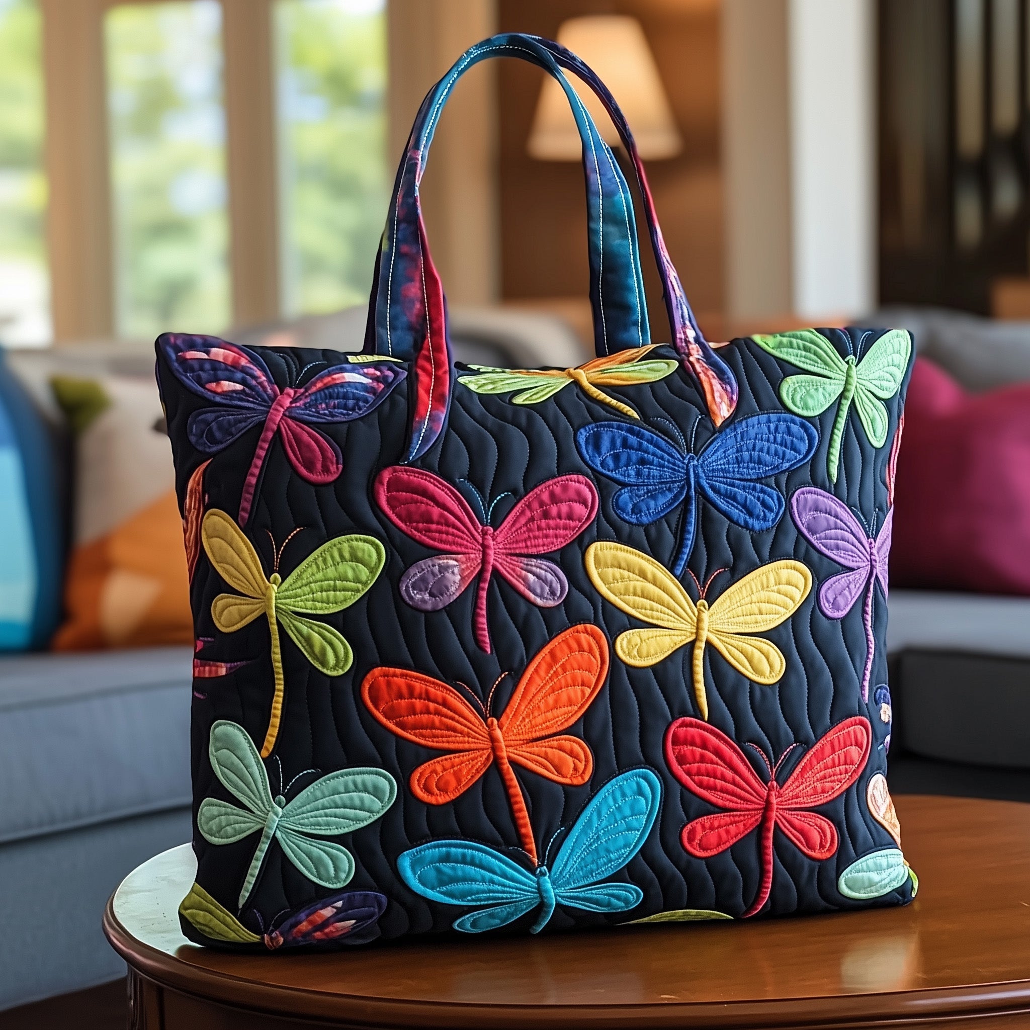 Dragonfly Charm Quilted Tote Bag GFTONL4848