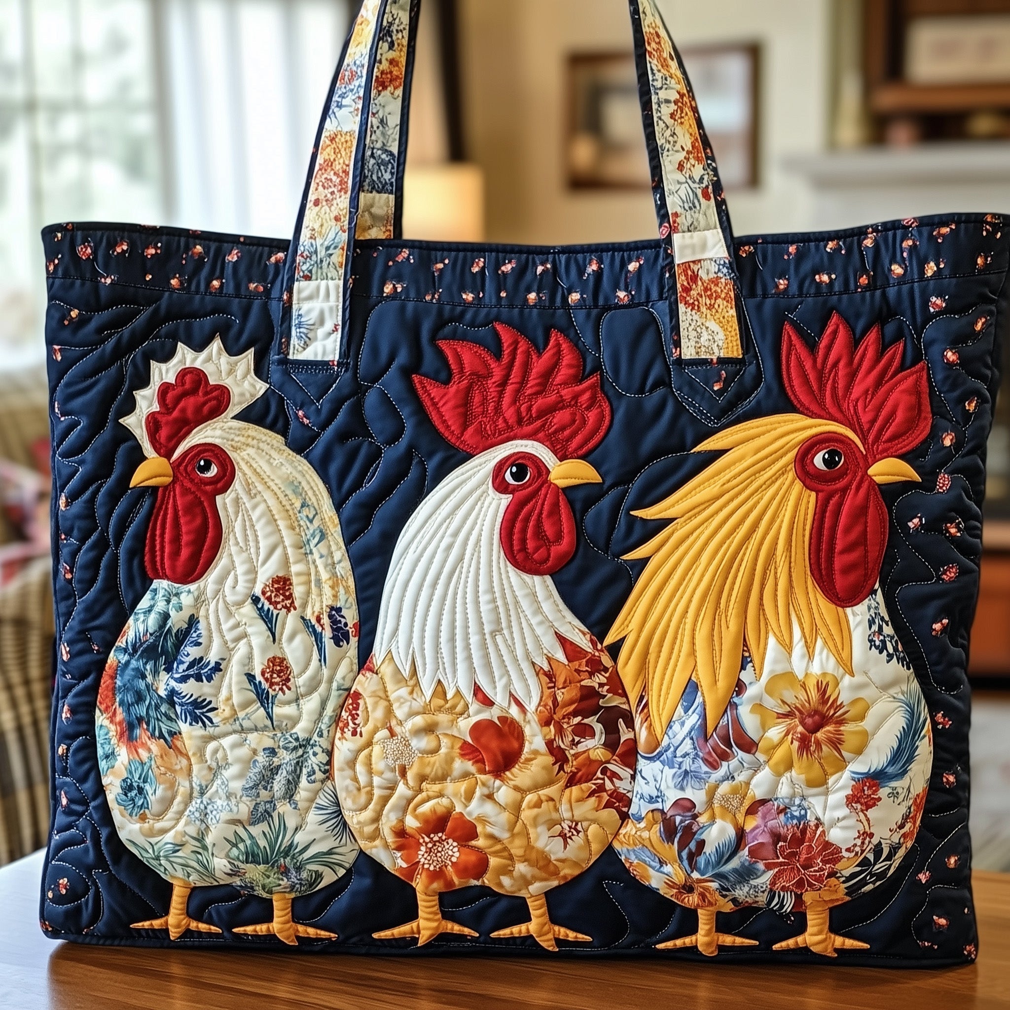 Roosters Quilted Tote Bag GFTONL4922