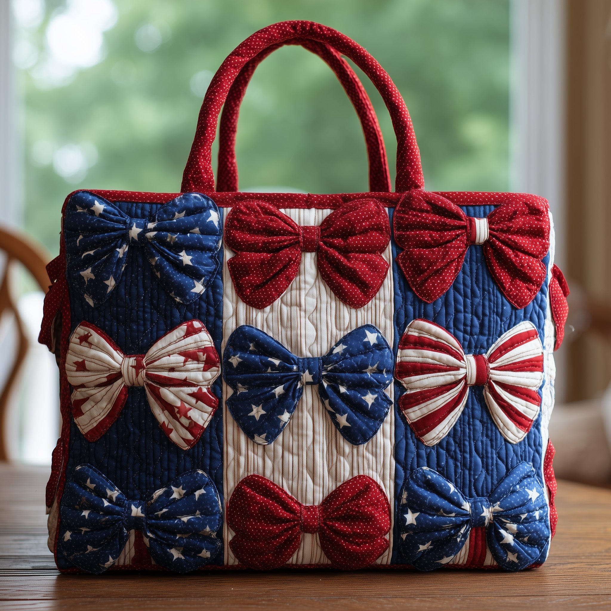 American Pride Bow Quilted Tote Bag GFTONL4949
