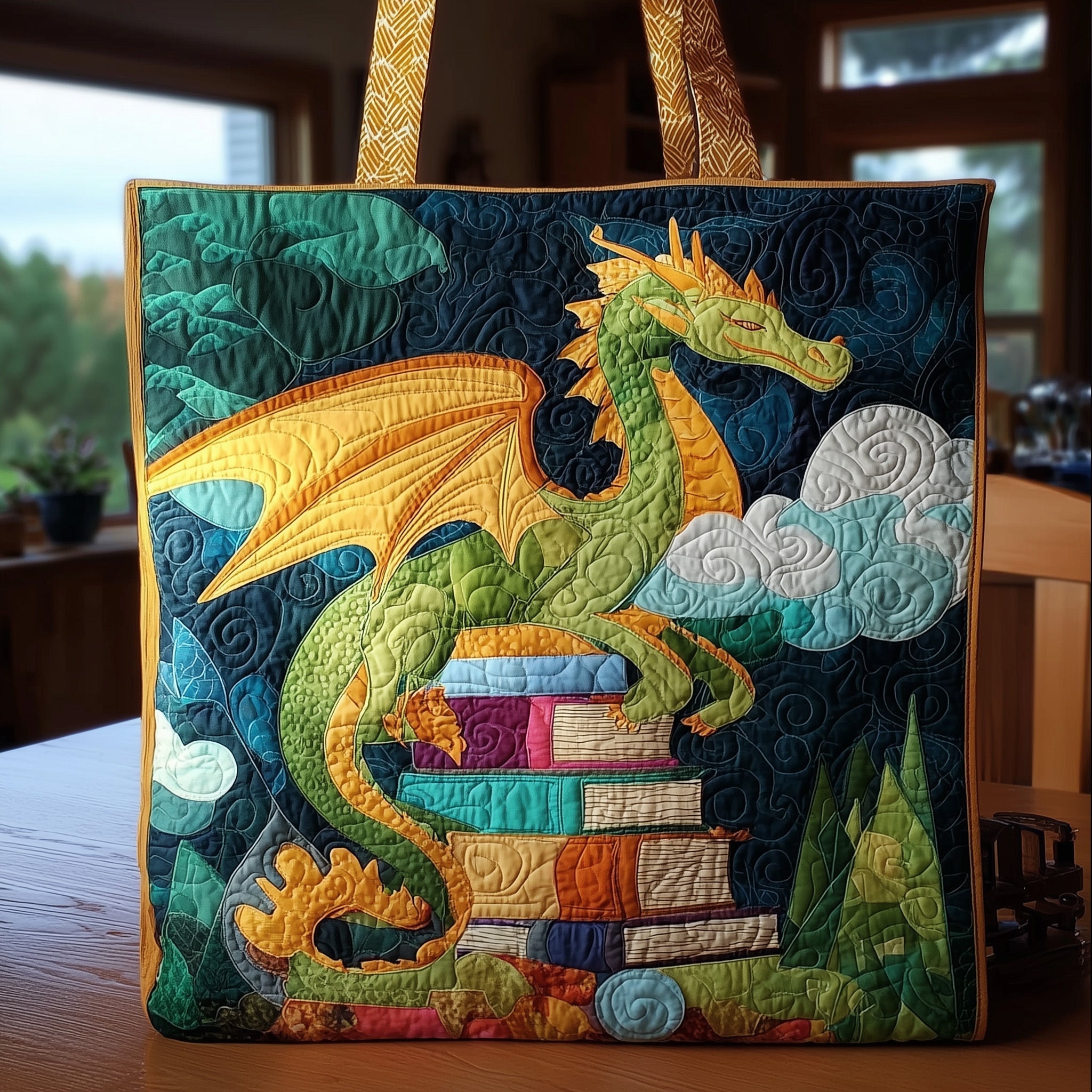 Dragon Charm Quilted Tote Bag GFTONL5037
