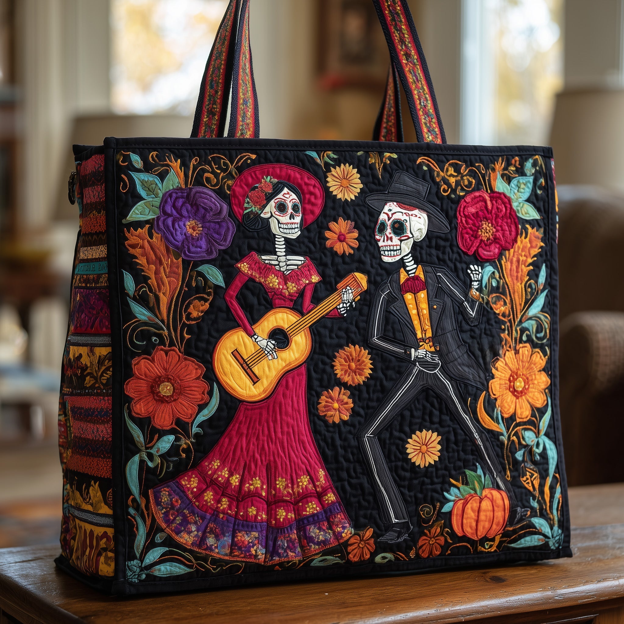 Day Of The Dead Quilted Tote Bag GFTONL5050