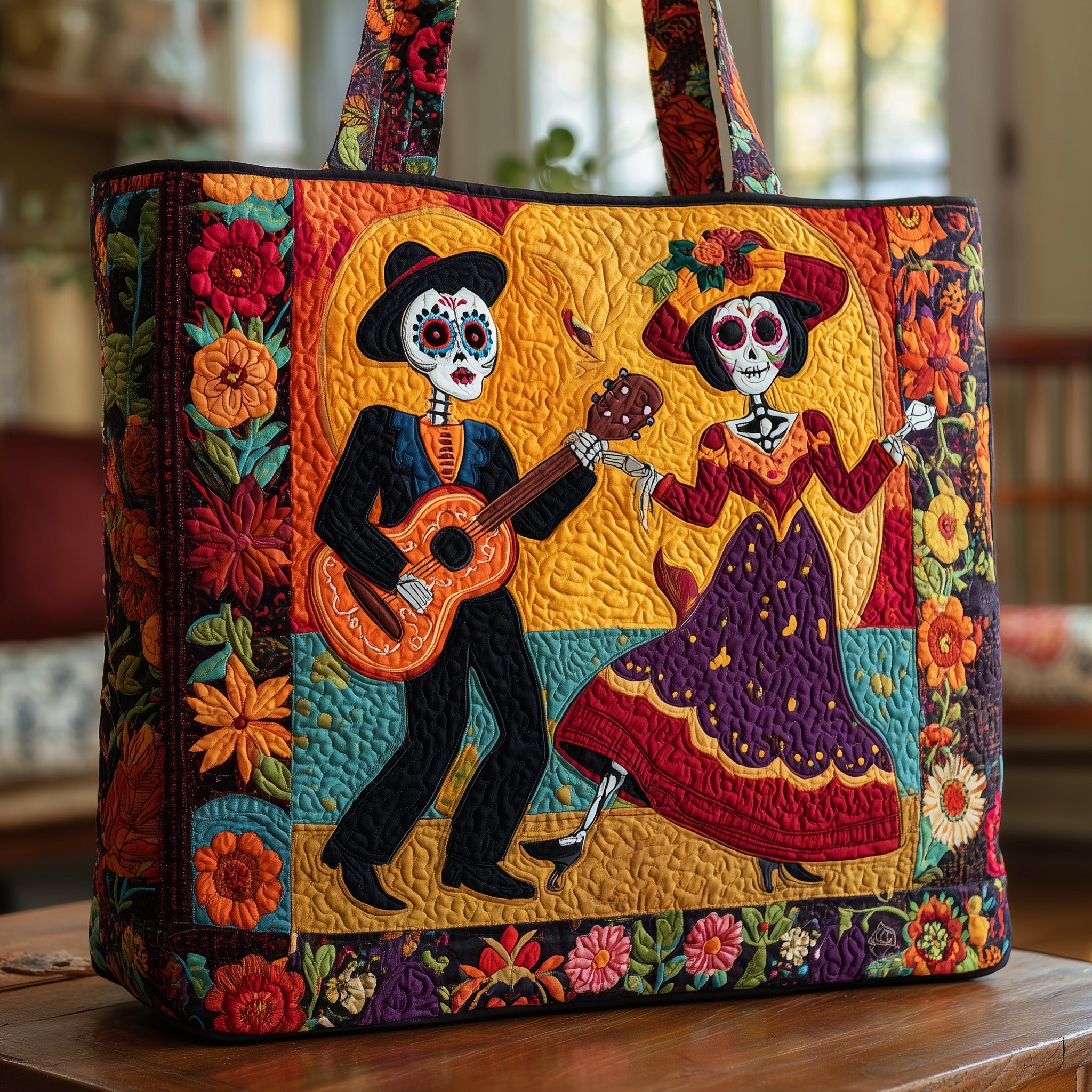 Day Of The Dead Quilted Tote Bag GFTONL5051