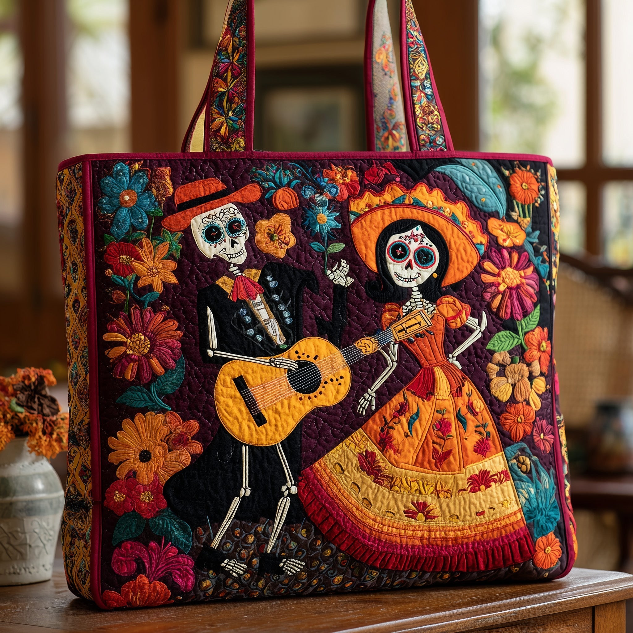 Day Of The Dead Quilted Tote Bag GFTONL5052