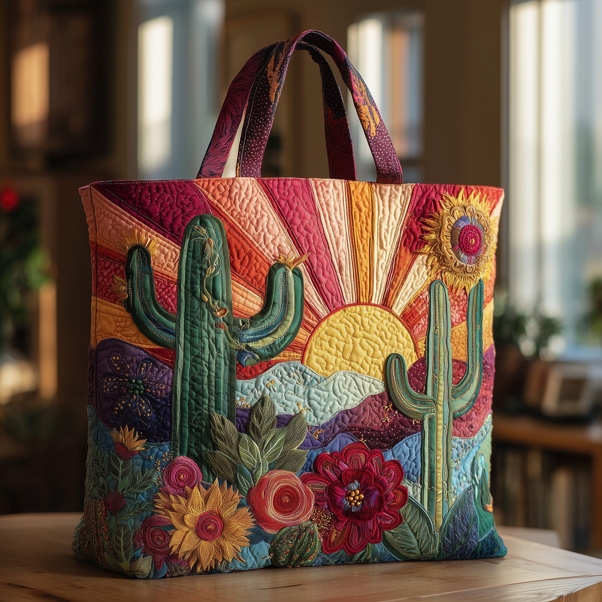 Sunshine Cactus Quilted Tote Bag GFTONL5055