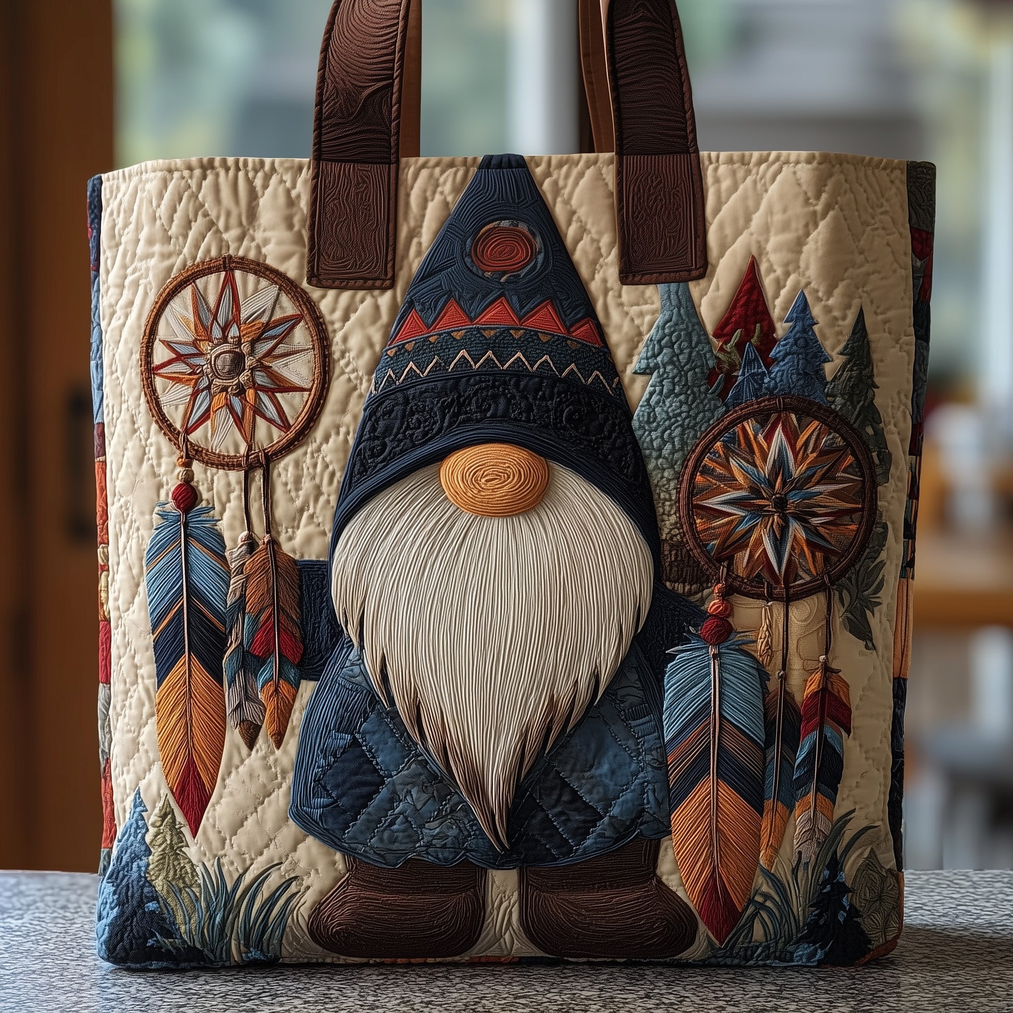 Native Gnome Quilted Tote Bag GFTONL5343